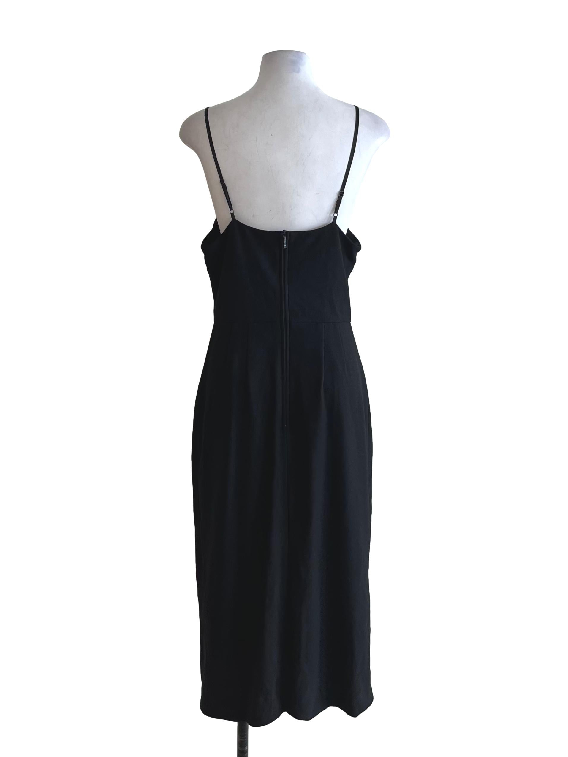 Black Spaghetti Strap A-Line Dress