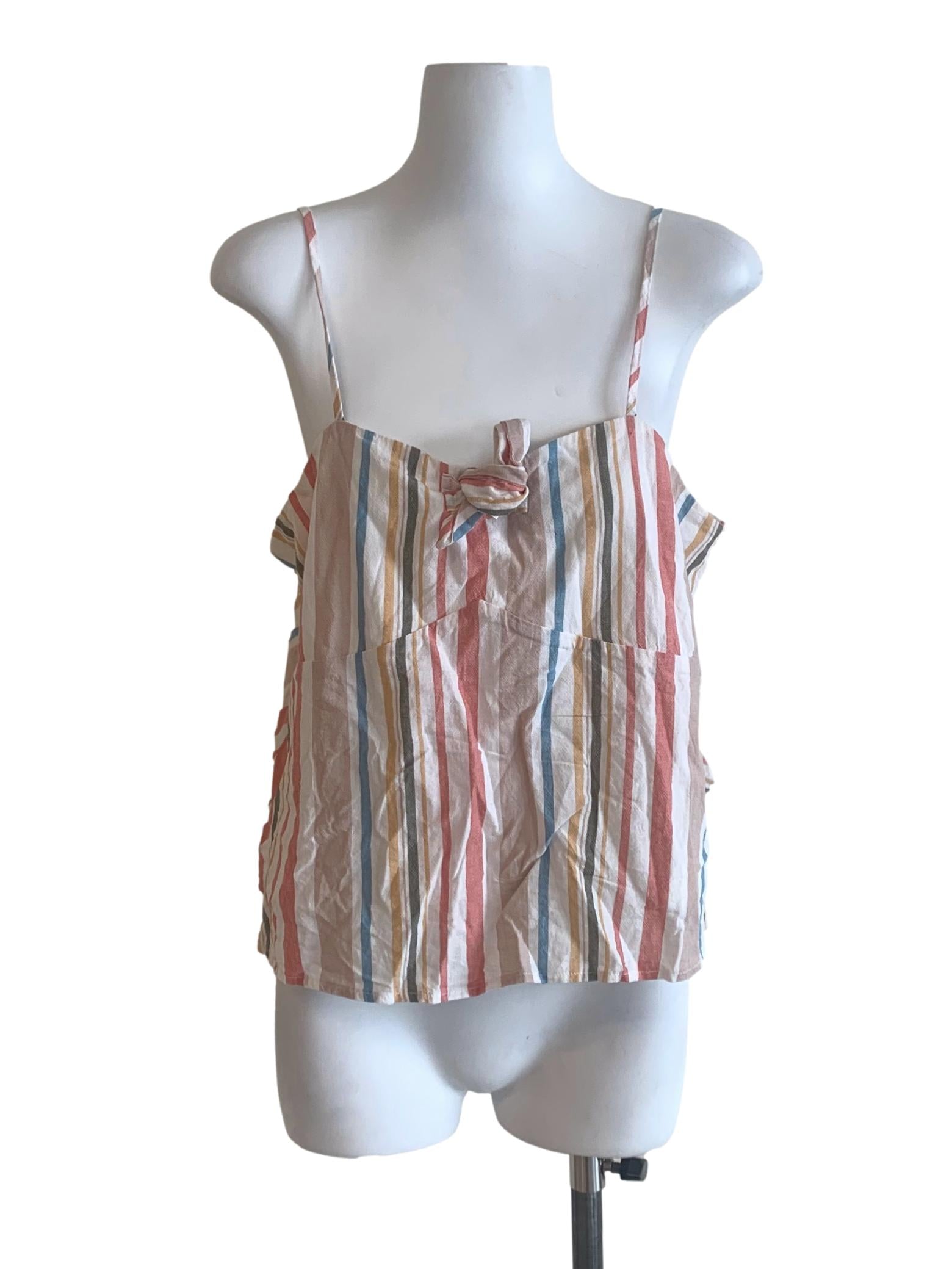 Beige Multicolour Tank Top