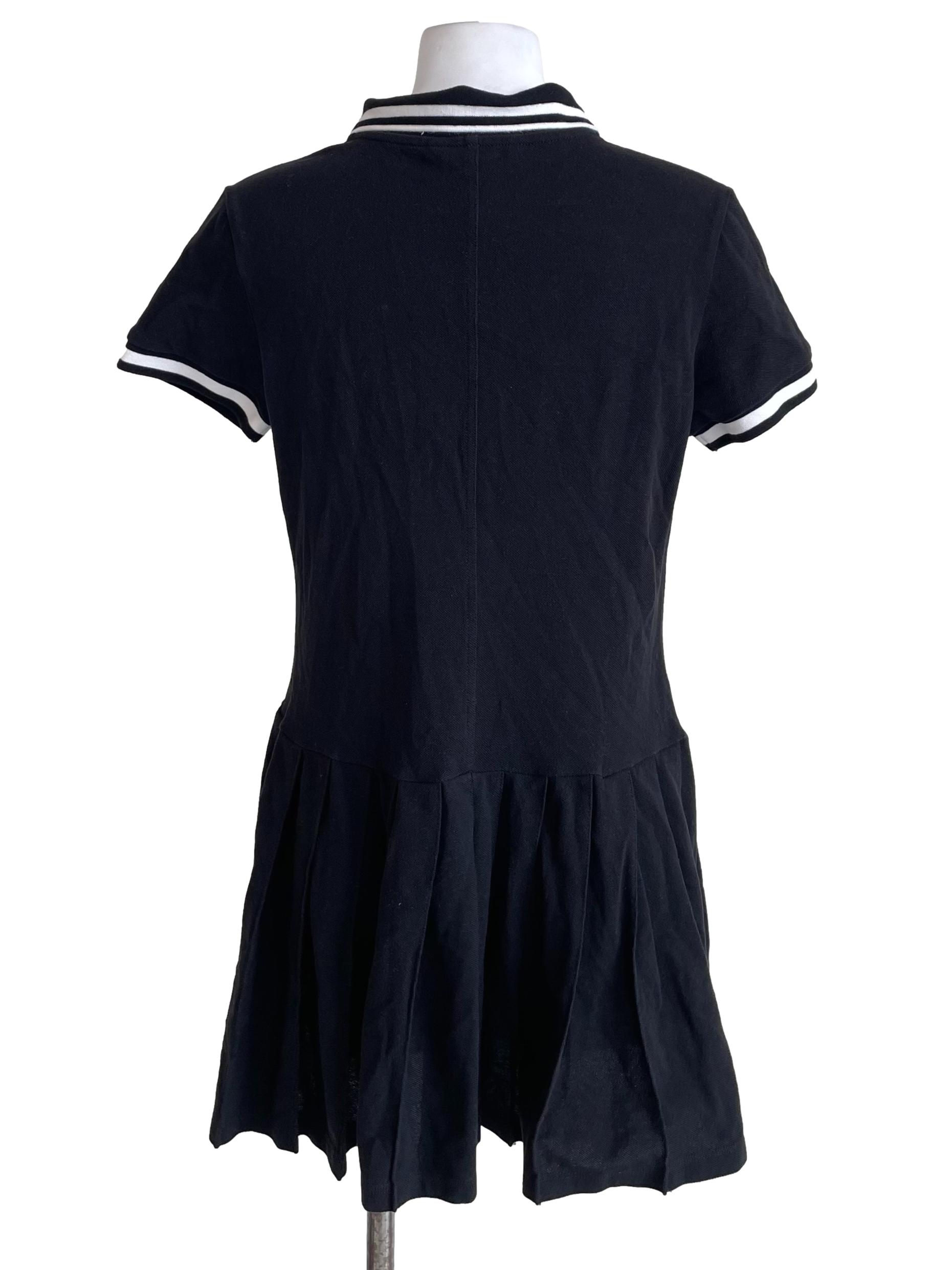 Black Zip Up Polo Tennis Dress