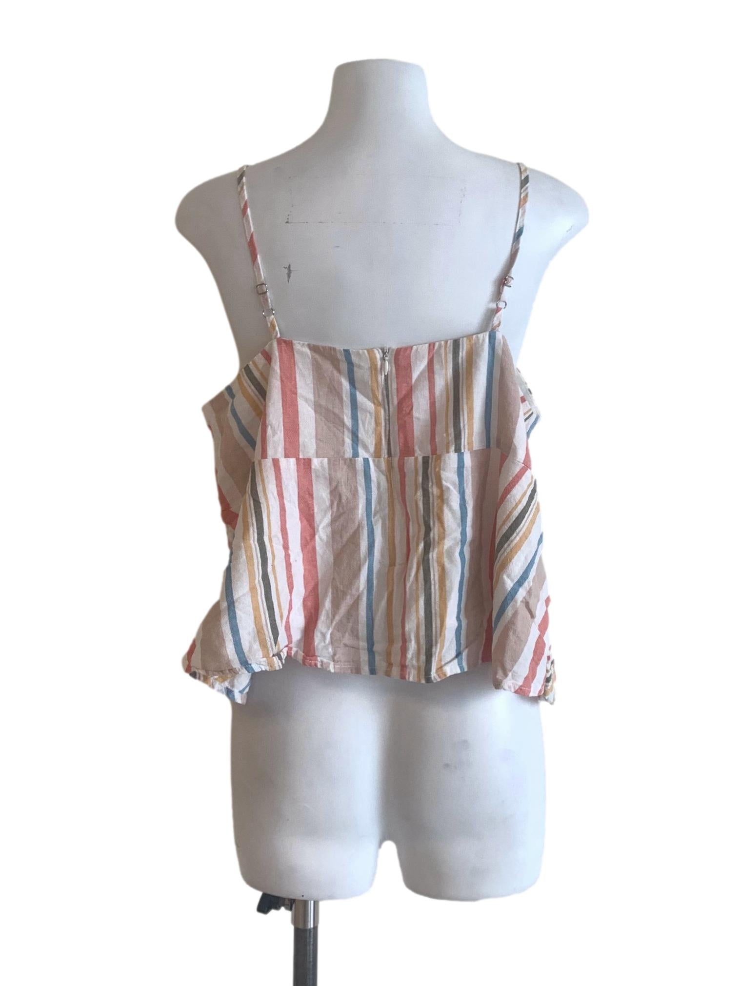 Beige Multicolour Tank Top