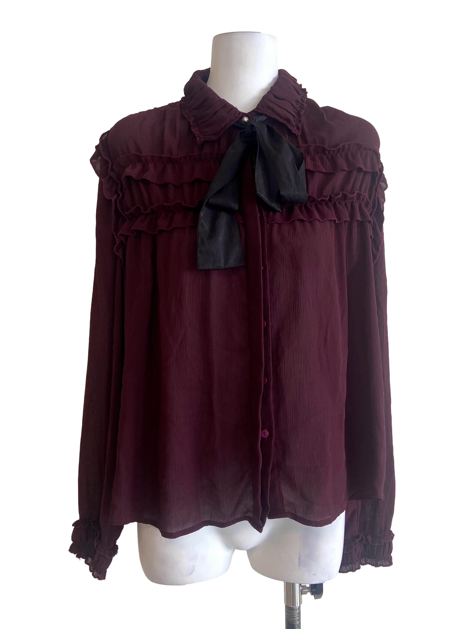 Jam Red Button Down Blouse