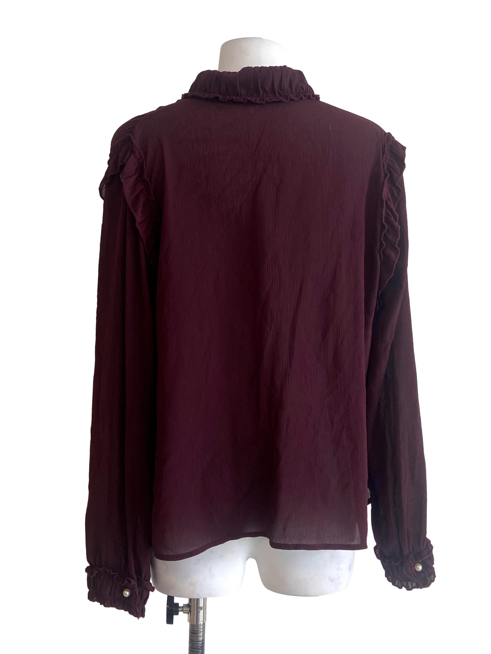 Jam Red Button Down Blouse
