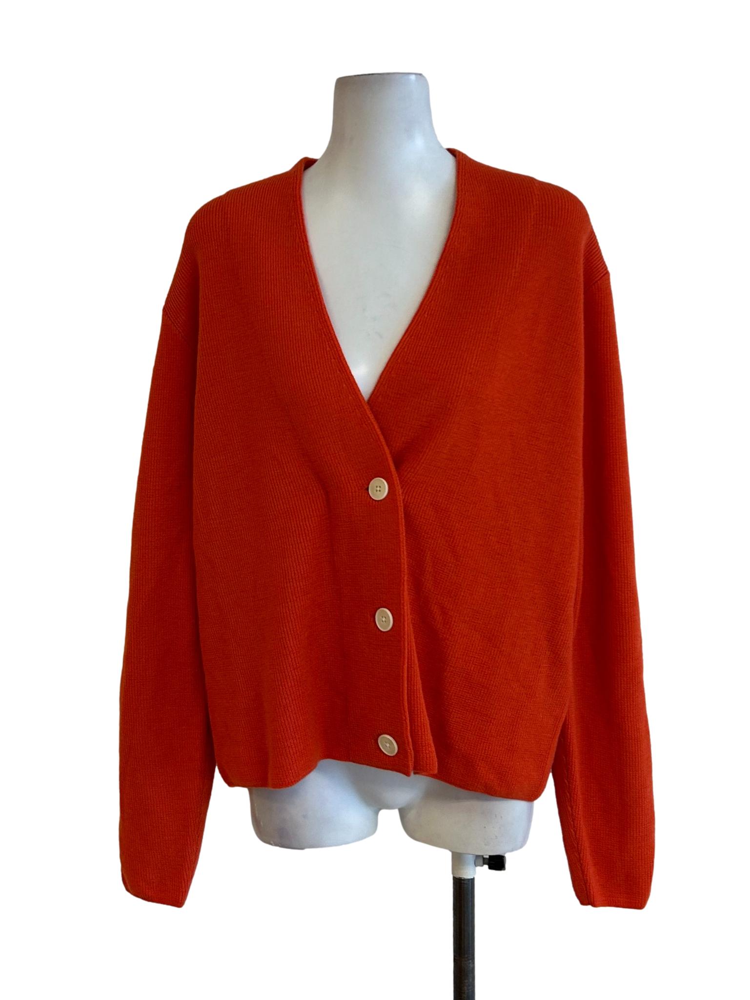 Appenzell Cardigan - Merino Wool Wrap Cardigan In Orange CSN