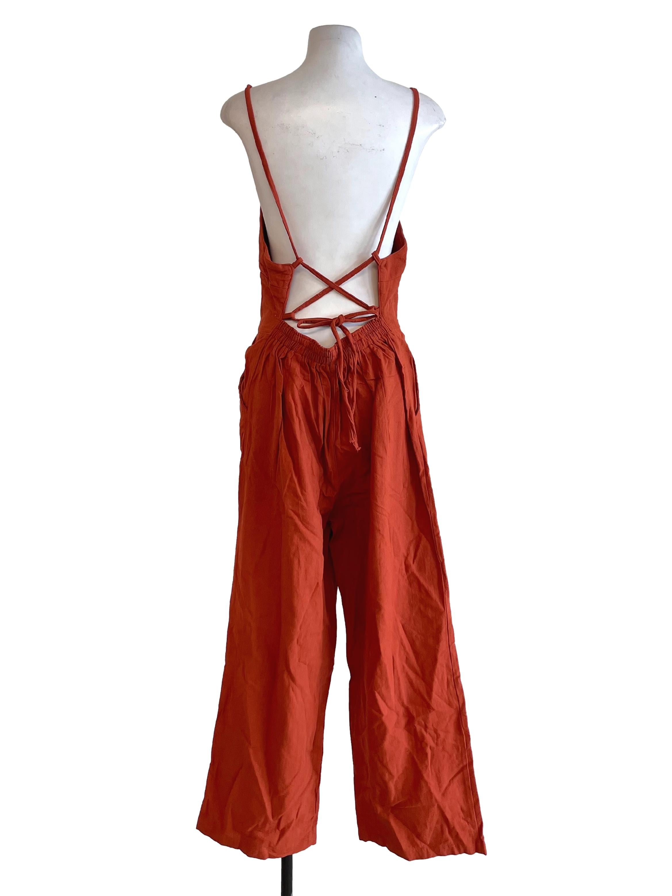Orange Halter Neck Jumpsuit