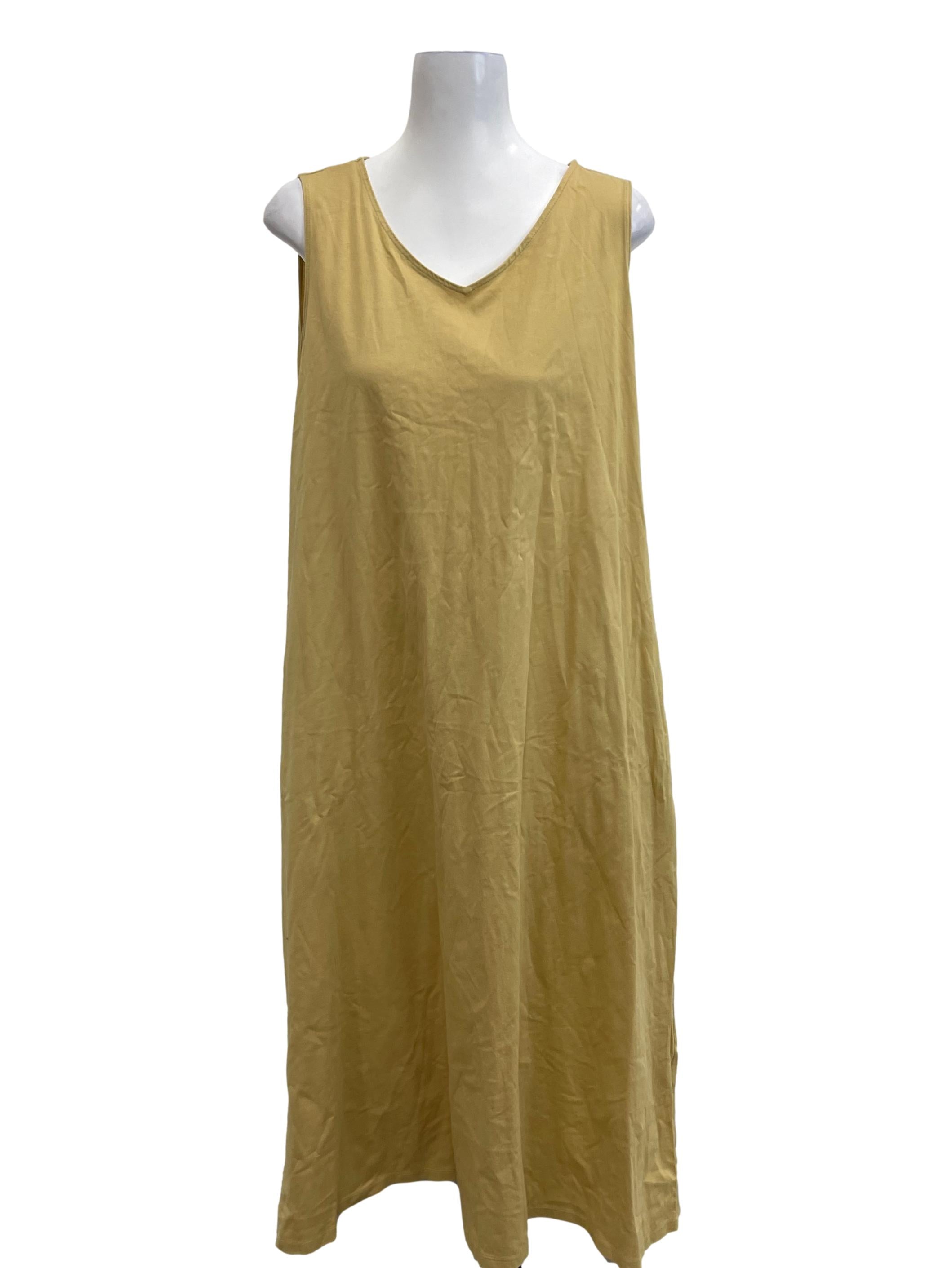 Muted Yellow V-neck Maxi Dress
