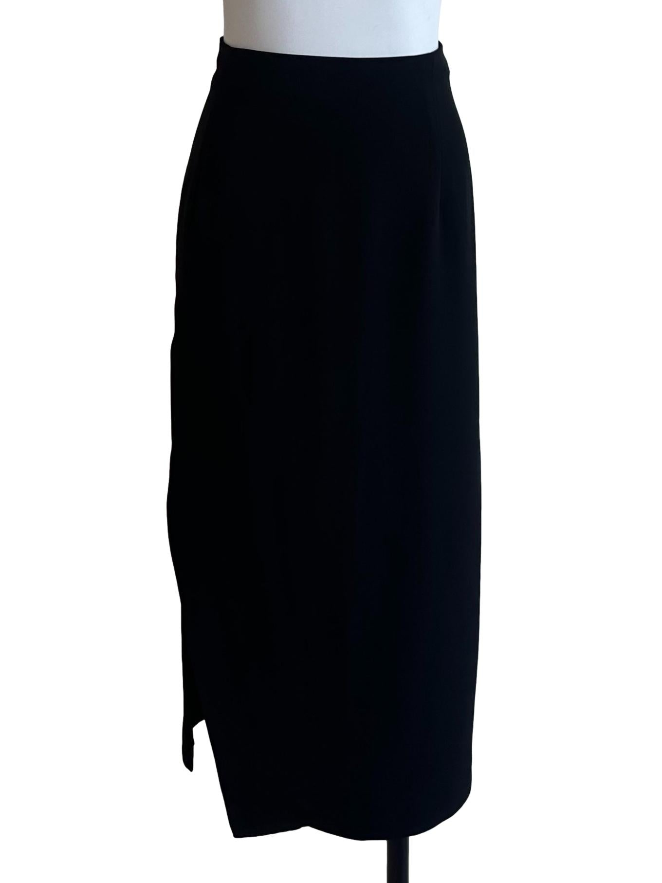 Onyx Black Slit Skirt