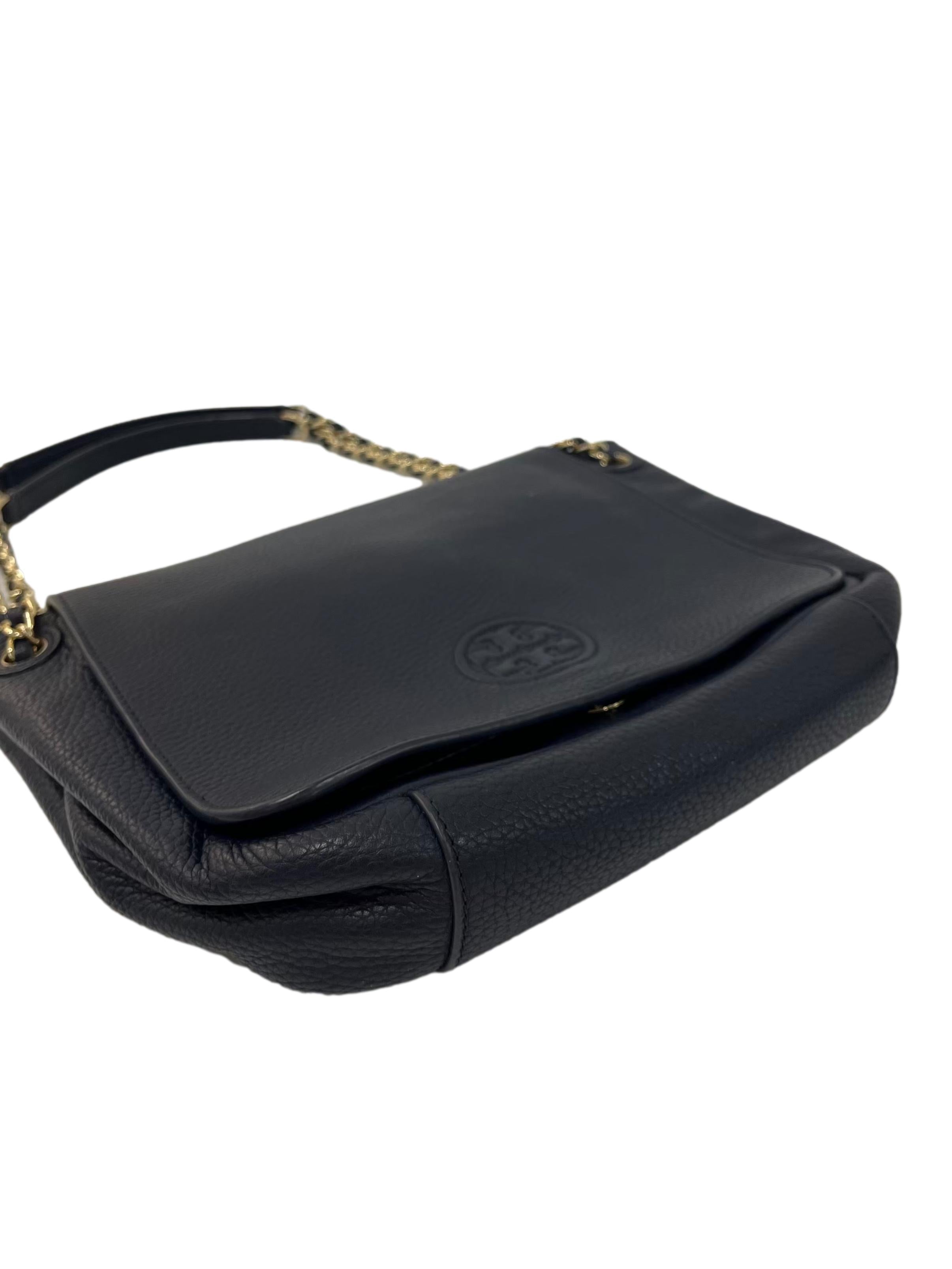 Navy Blue Bombe Small Flap Shoulder Bag