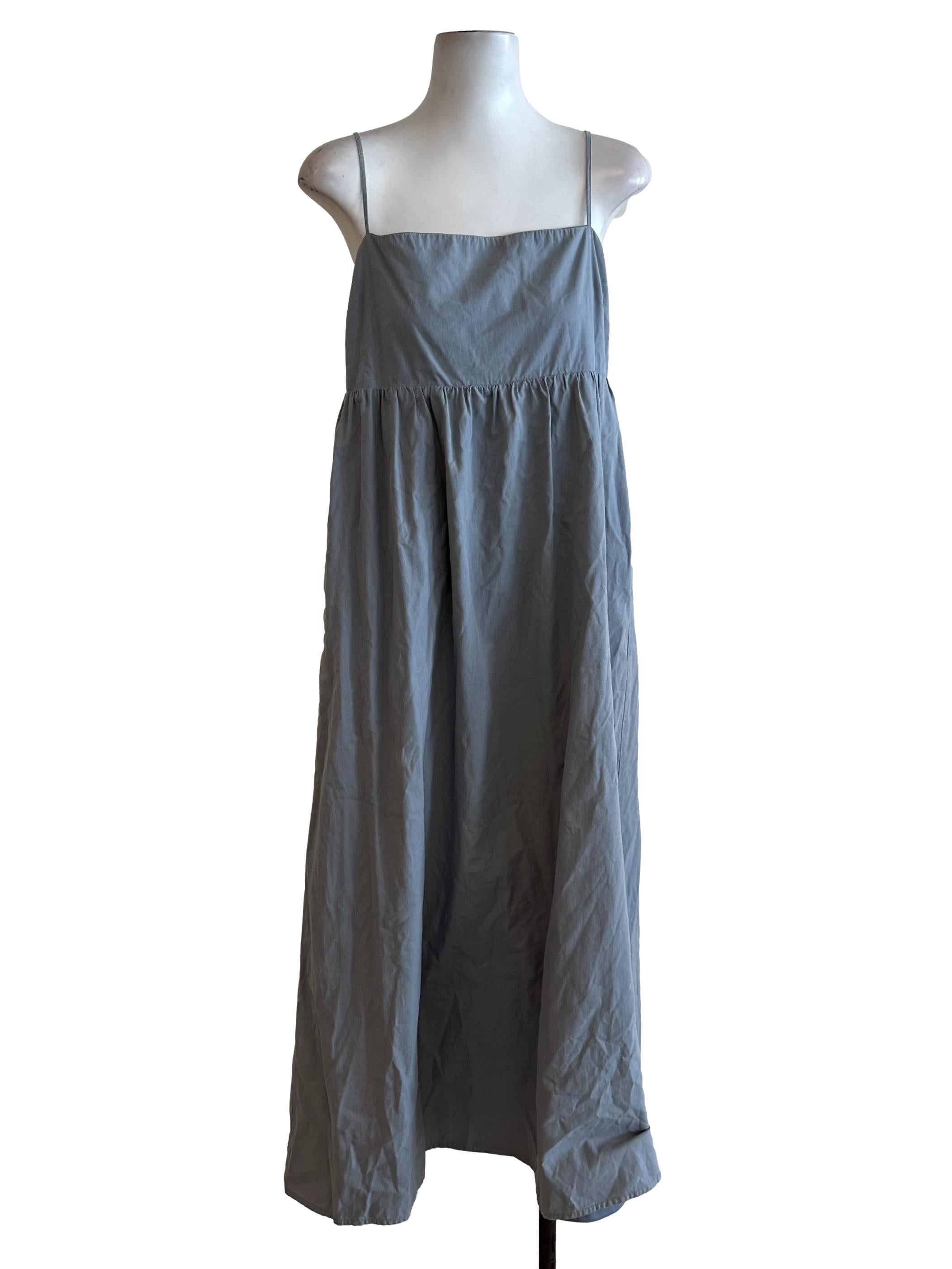 Dusty Blue Square Neck Dress