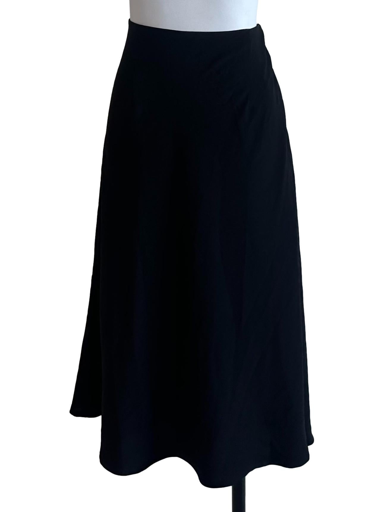 Raven Black Casual Flowy Skirt