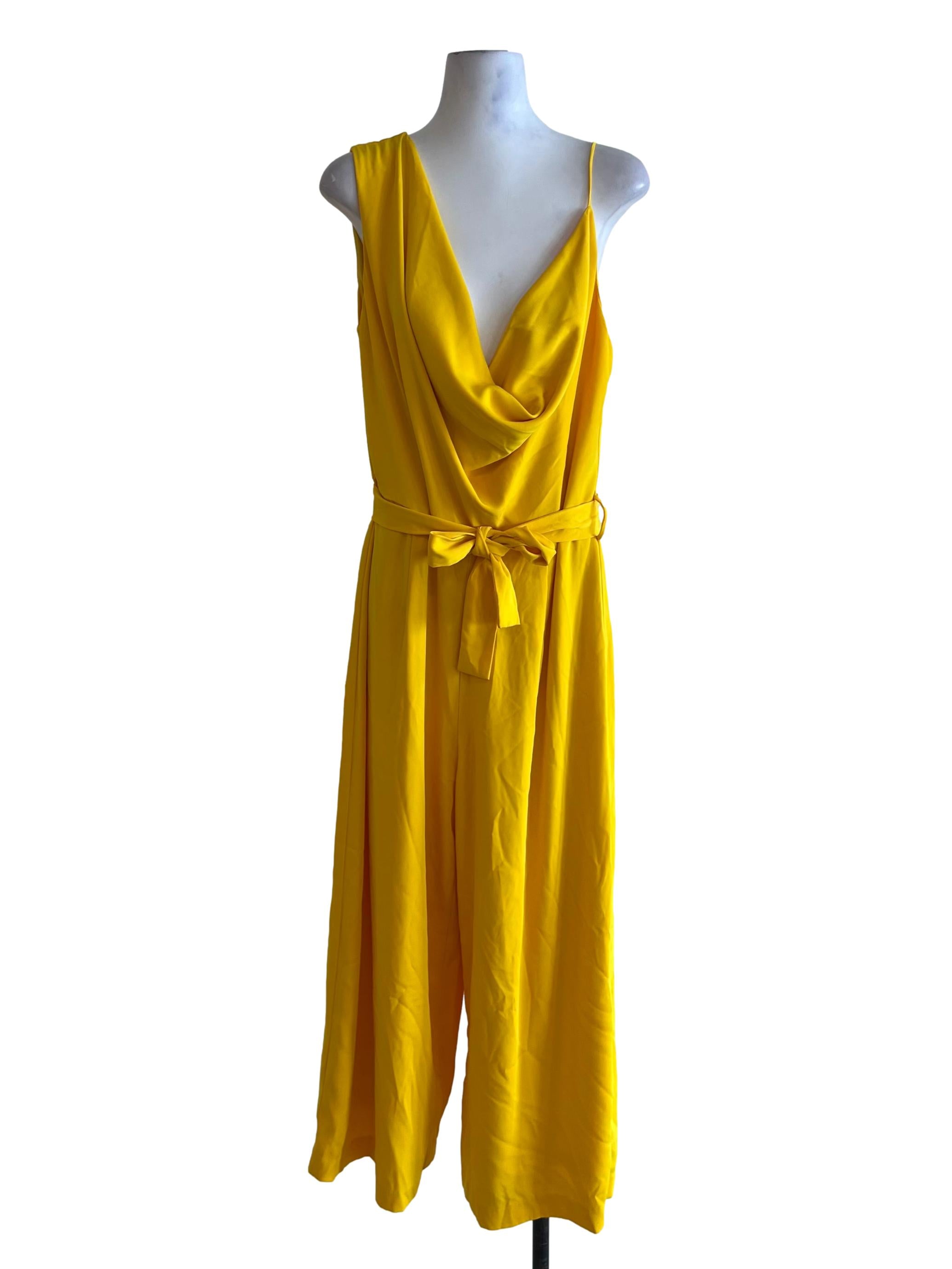Canary Yellow Cowl Neckline Jumpsuit