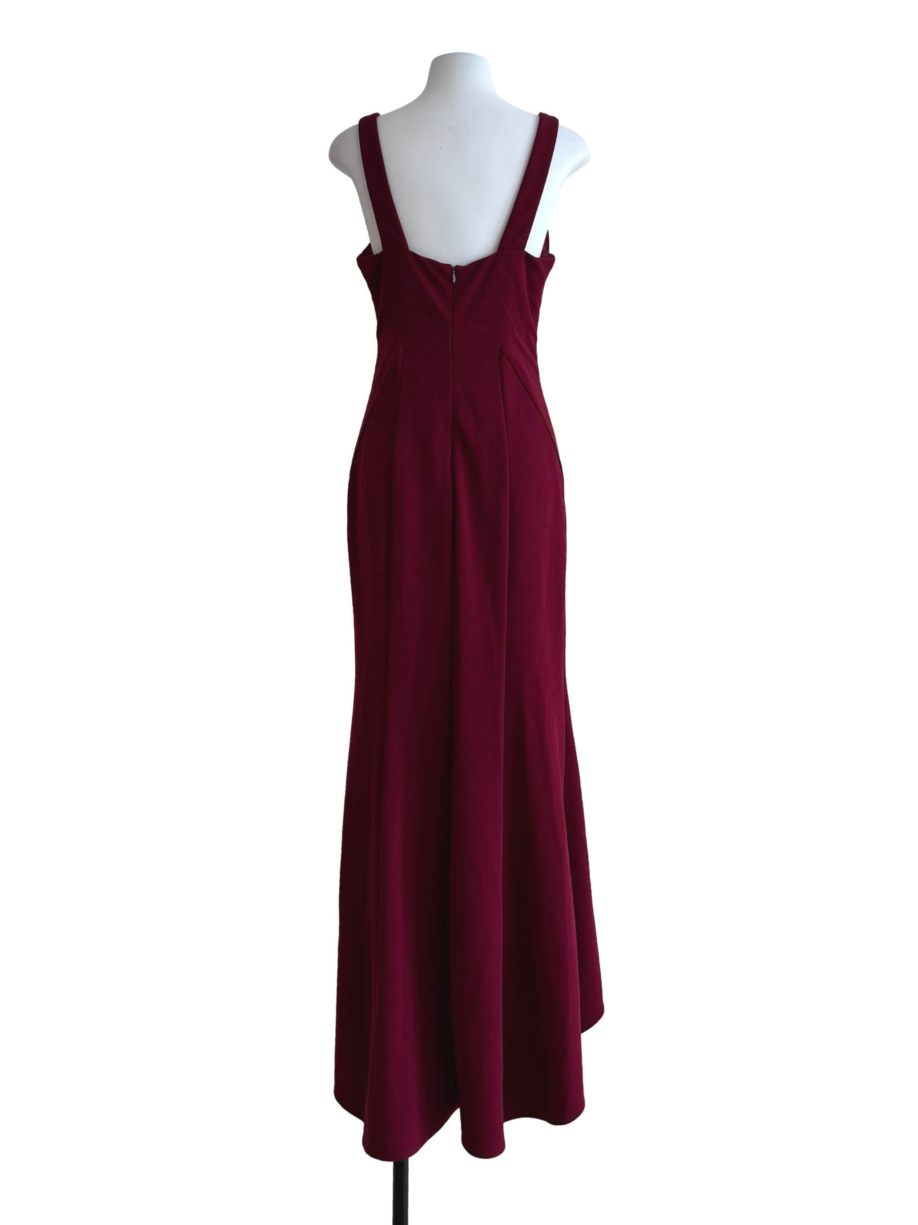 Maroon Sleeveless High Low Dress