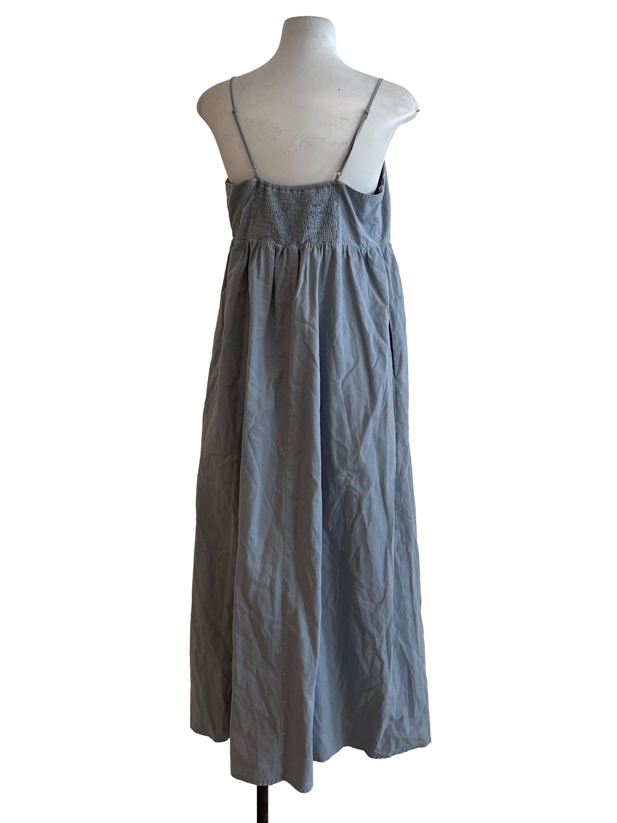Dusty Blue Square Neck Dress