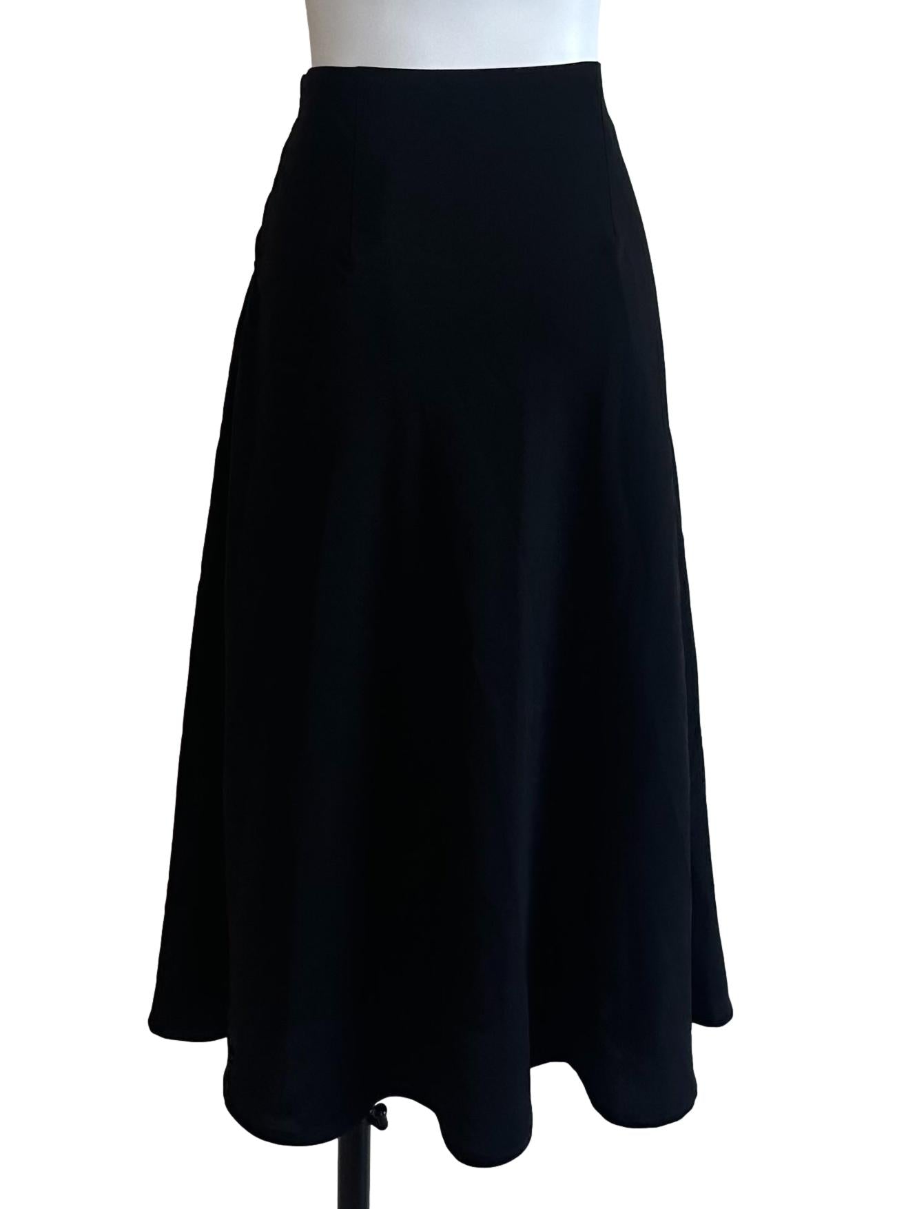 Raven Black Casual Flowy Skirt
