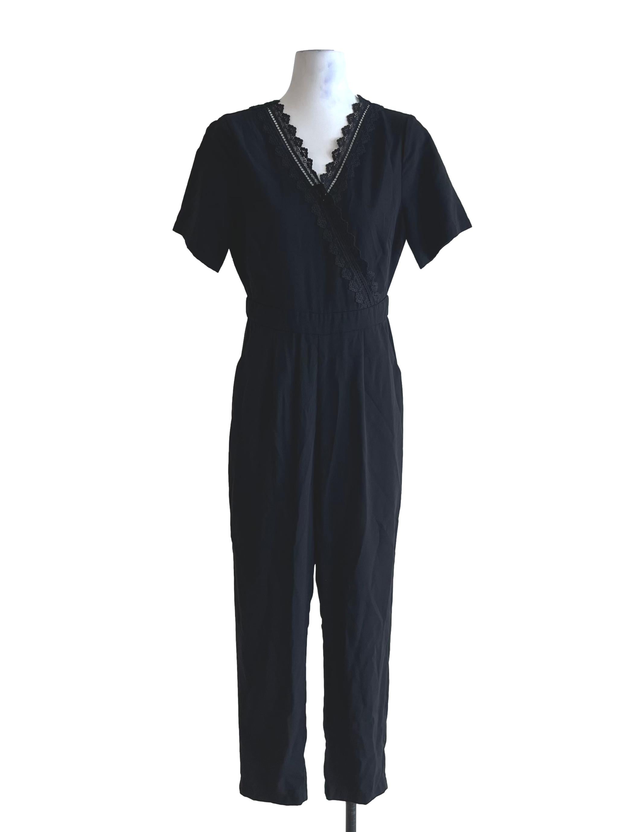 Black V-Neckline Jumpsuit