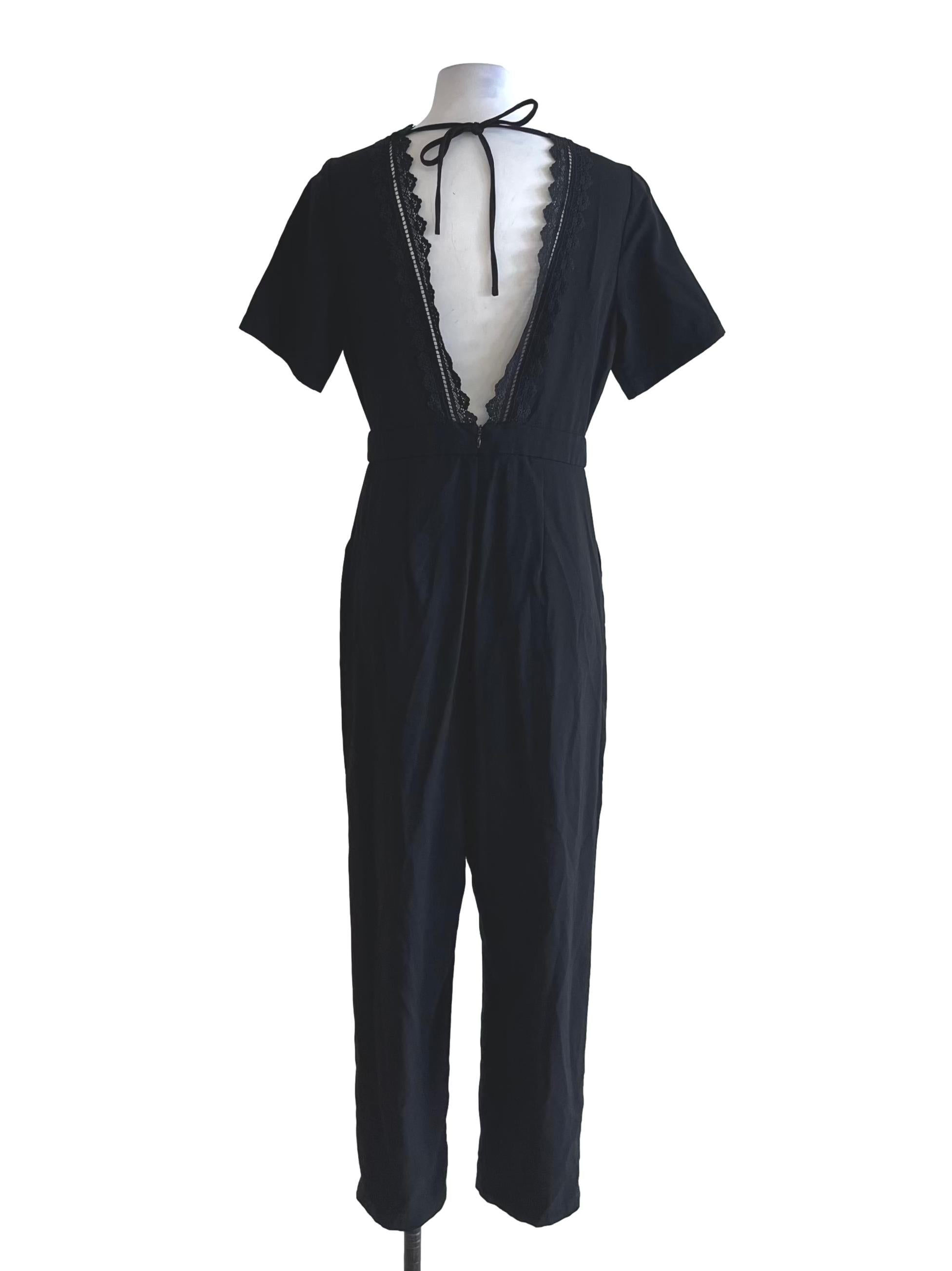 Black V-Neckline Jumpsuit