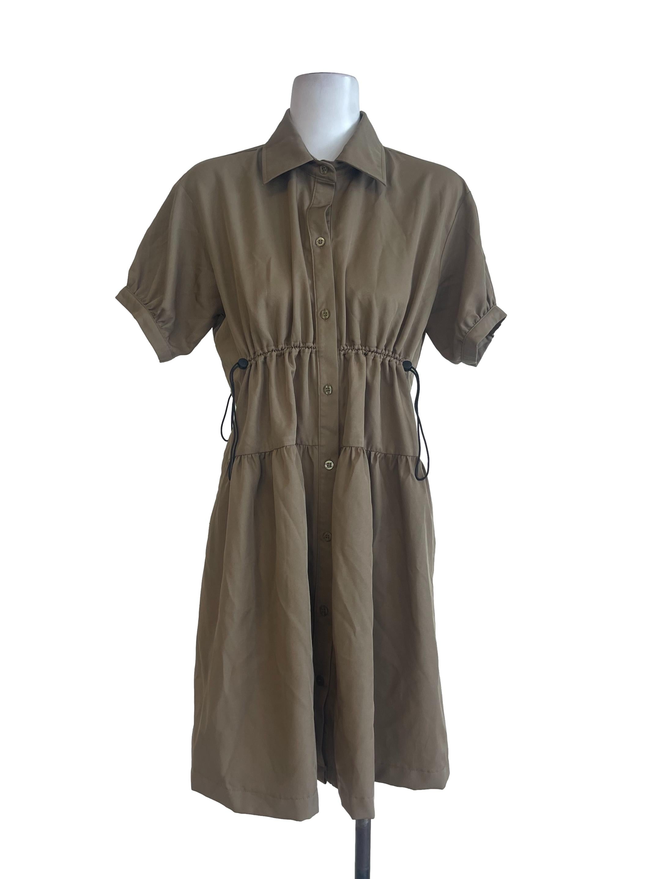 Olive Green Tiered Dolly Dress