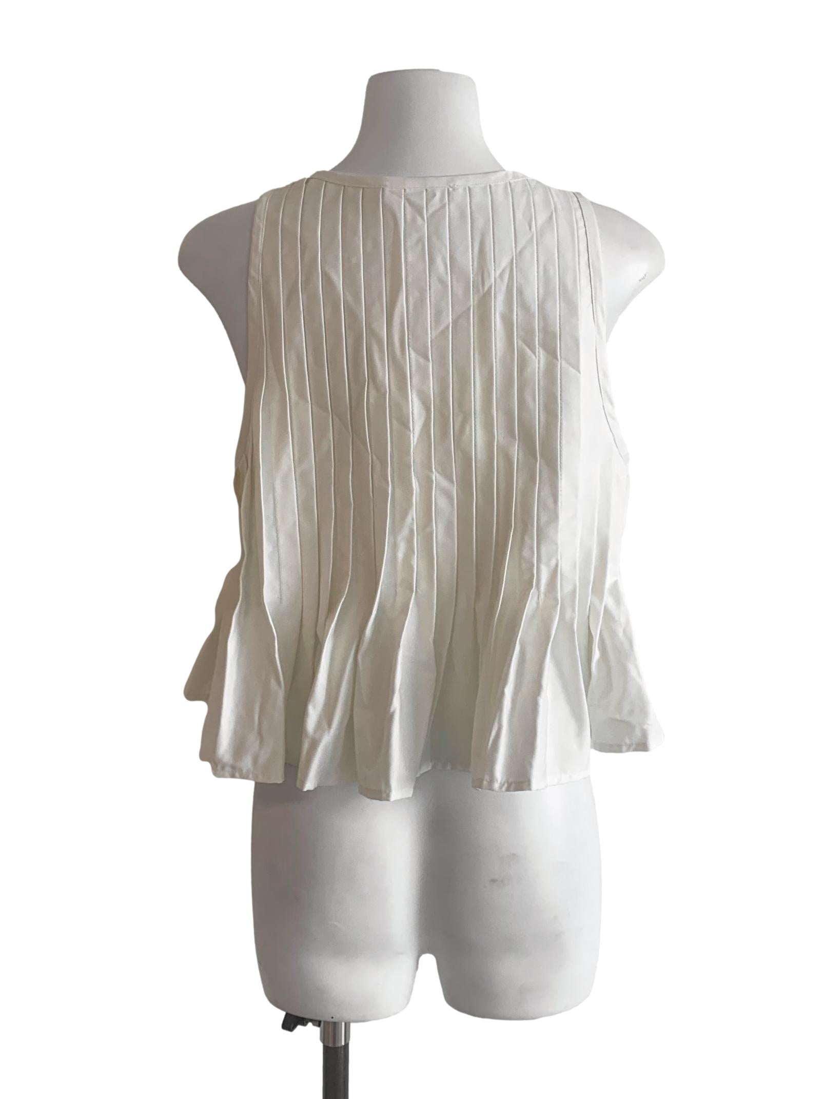 Chiffon White Front Tied Top LB