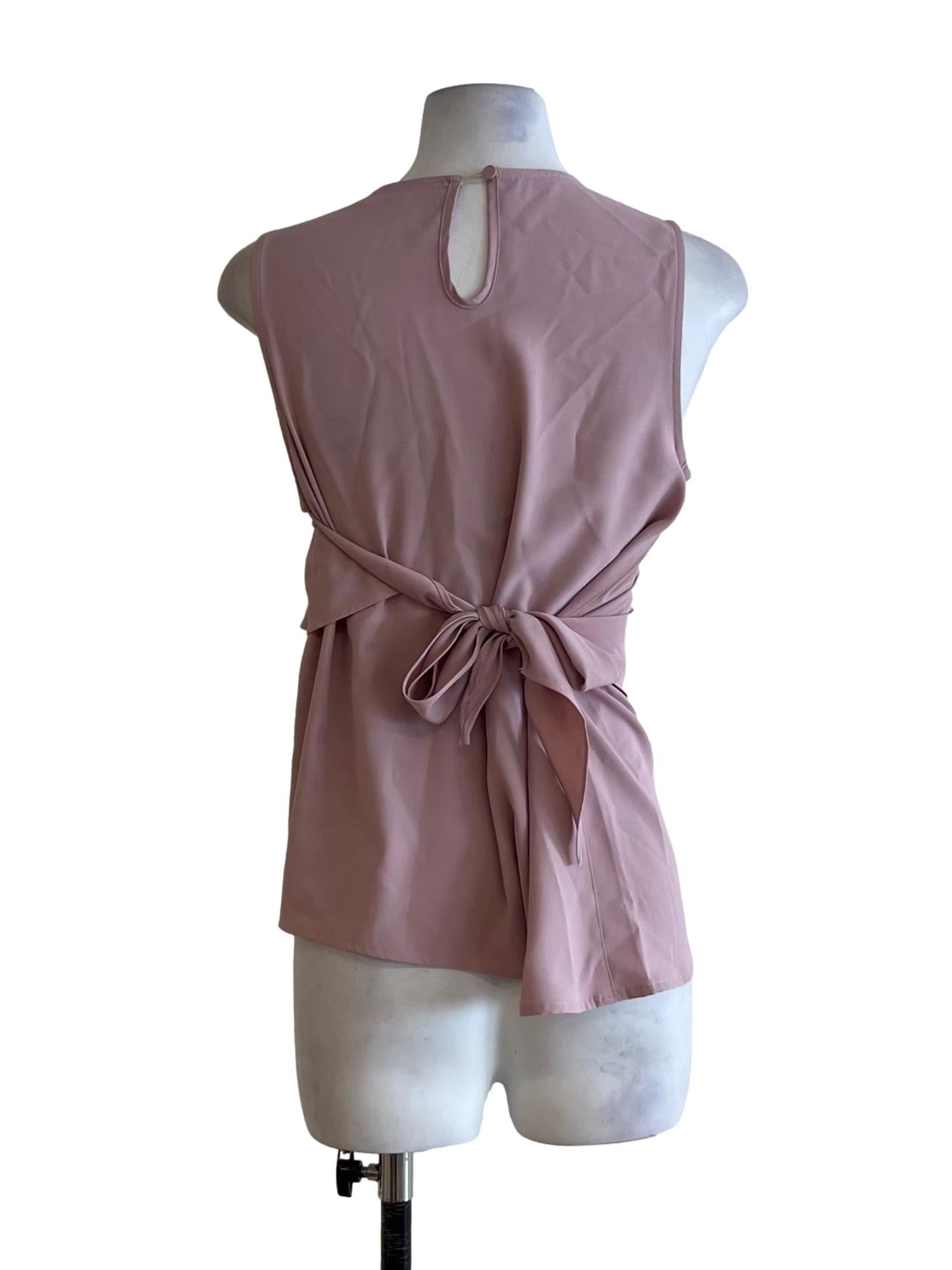 Blush Pink Jewel Neckline Sleeveless Top