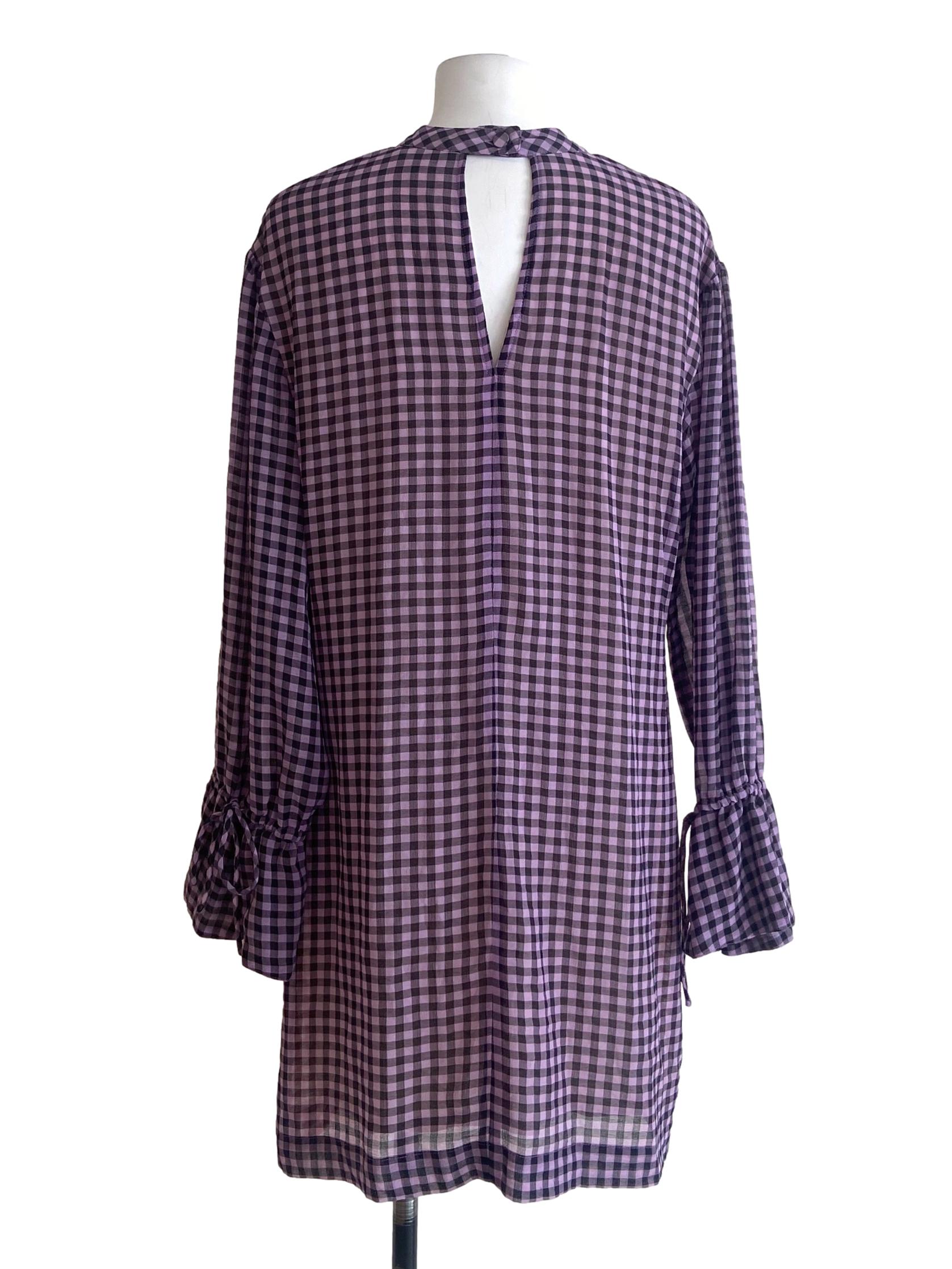 Red & Purple Plaid Shift Dress