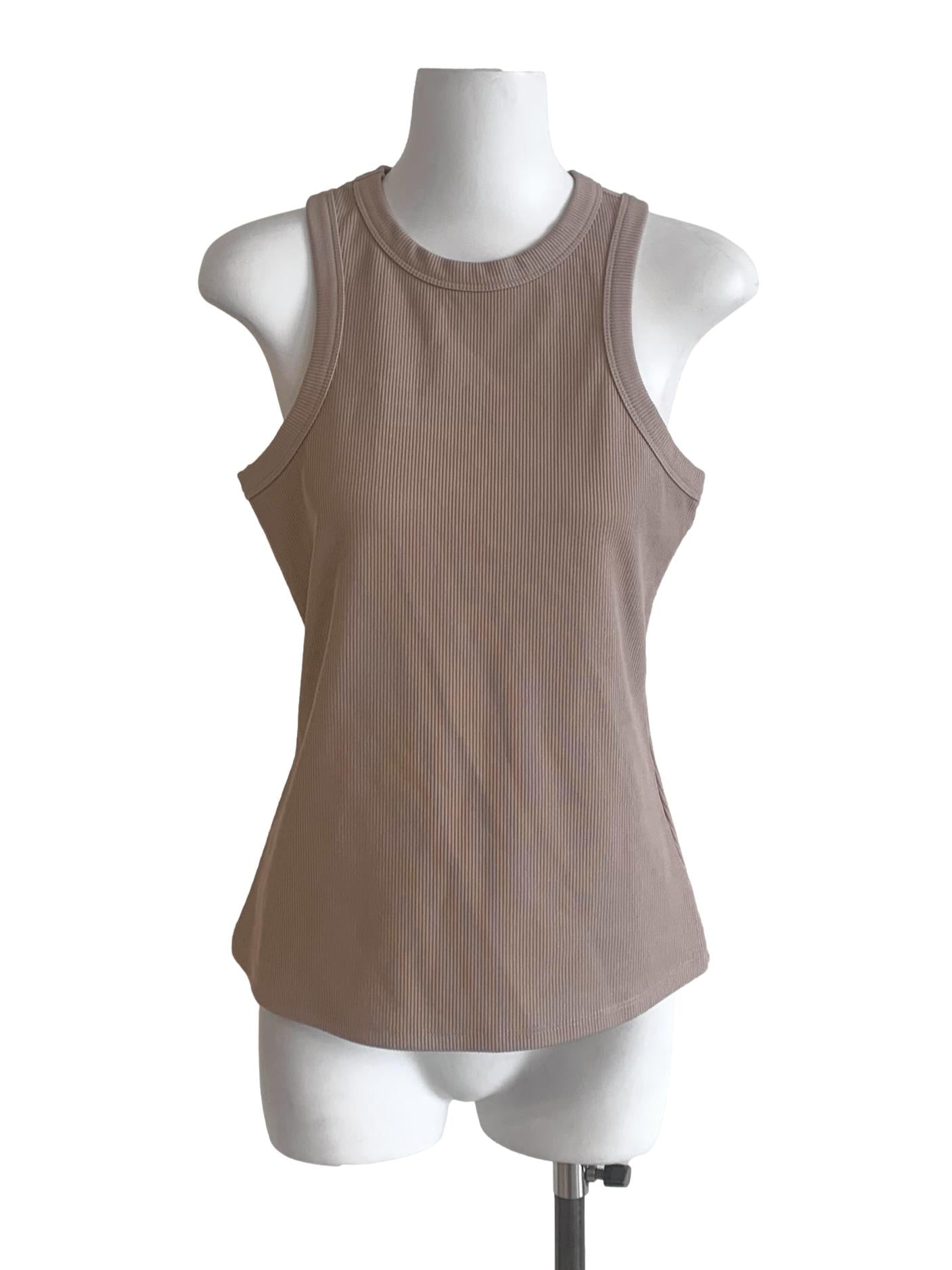 Latte Beige Round Neck Tank Top LB