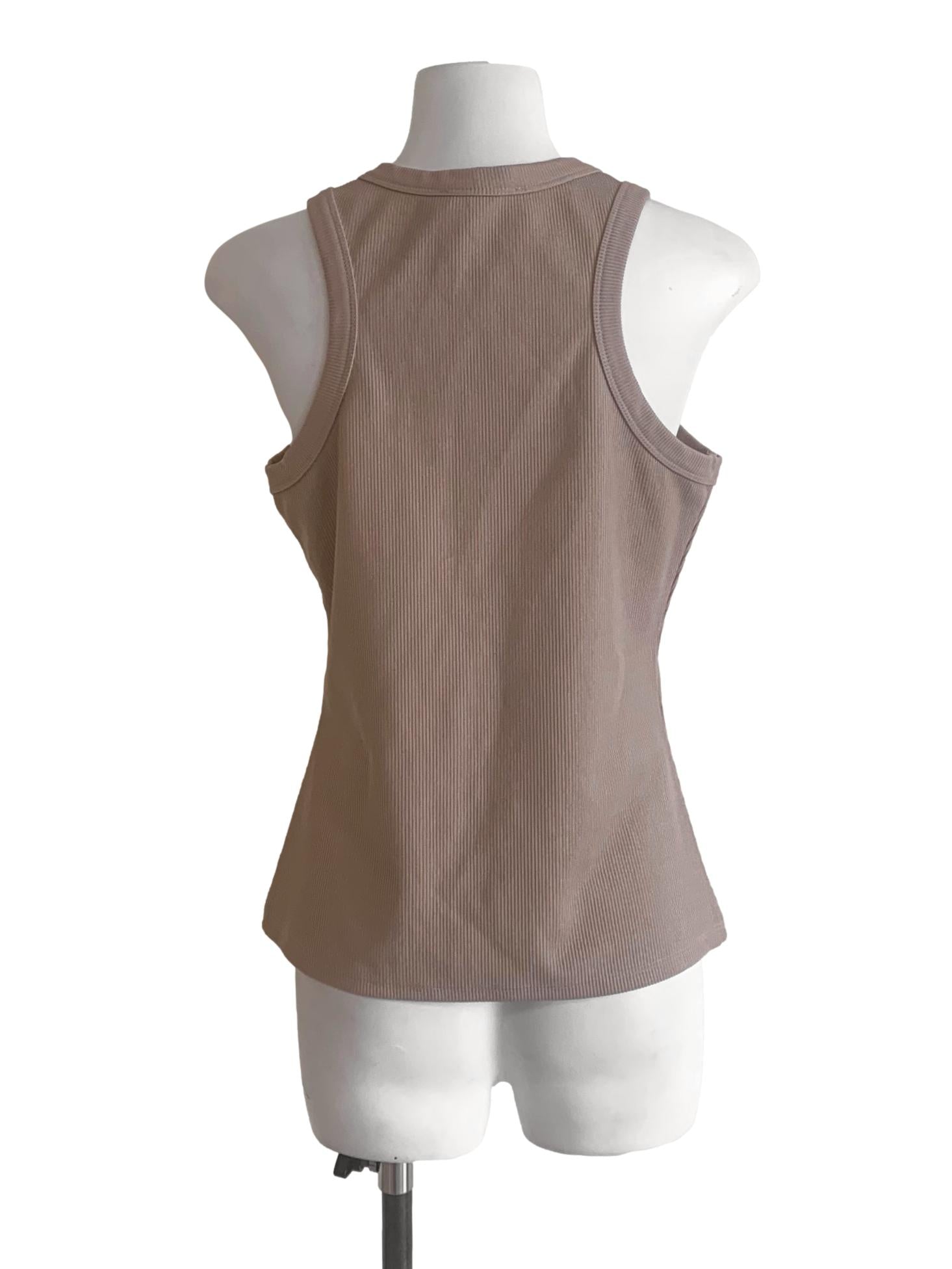 Latte Beige Round Neck Tank Top LB