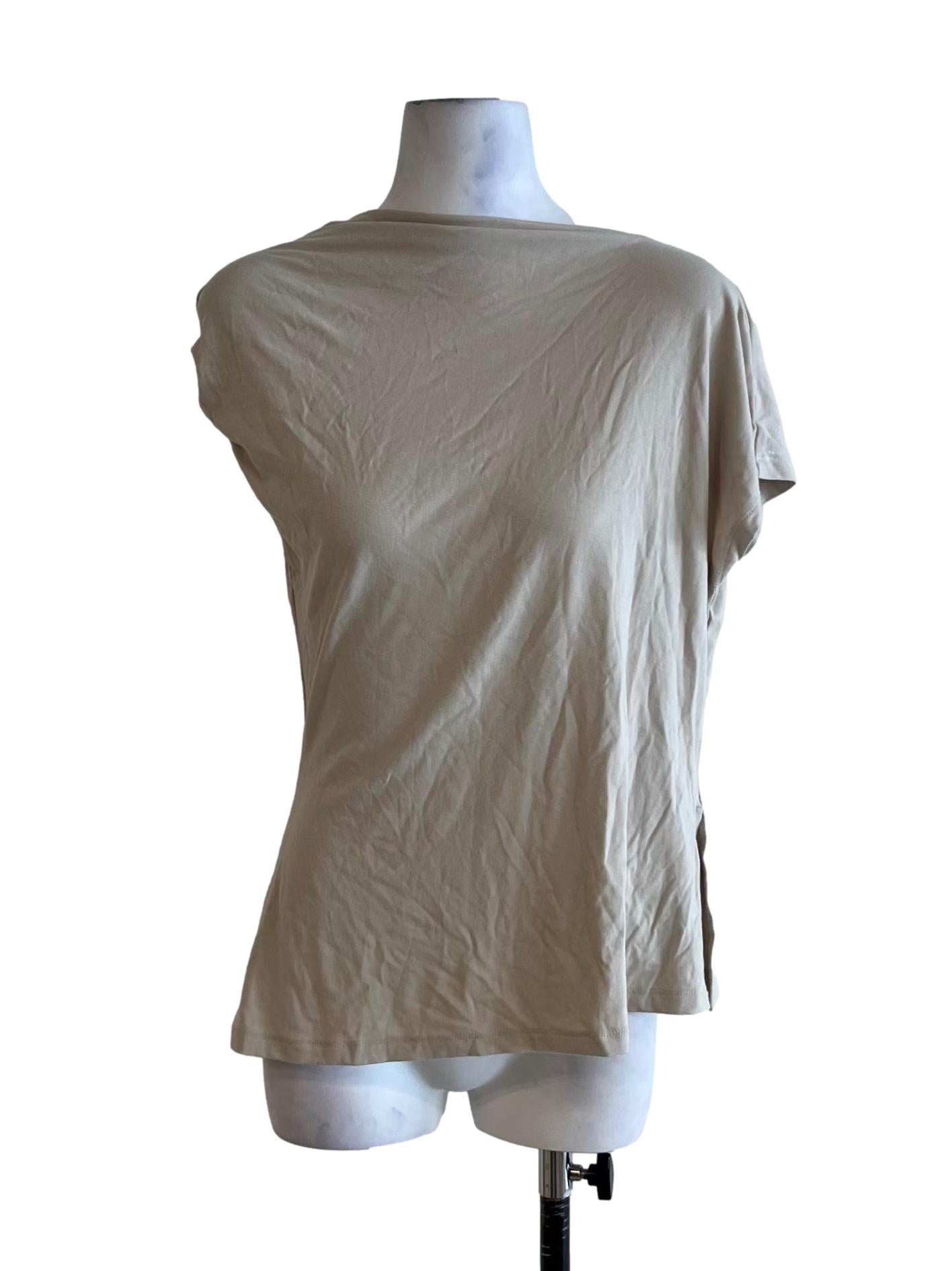 Beige Sabrina Neckline Blouse