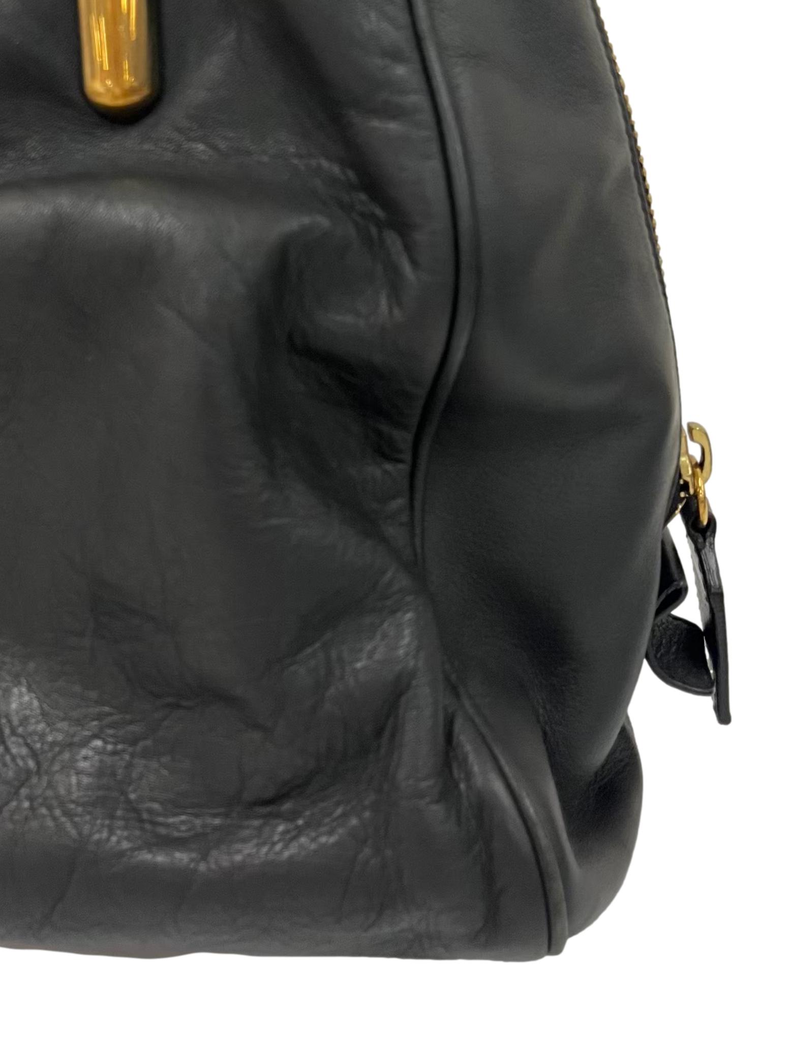 Black Leather Janet Large Satchel Bag