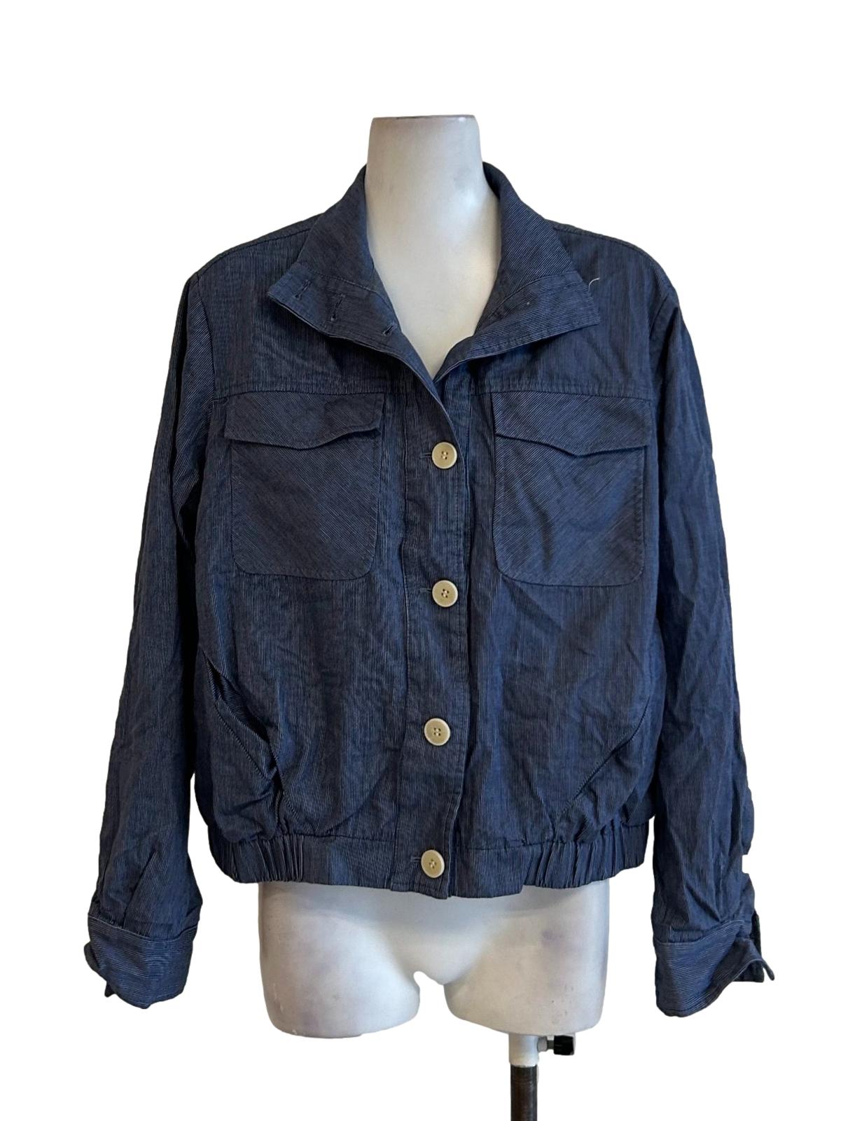 Colombier Jacket - Utility Jacket In Denim Blue Pinstripe  CSN
