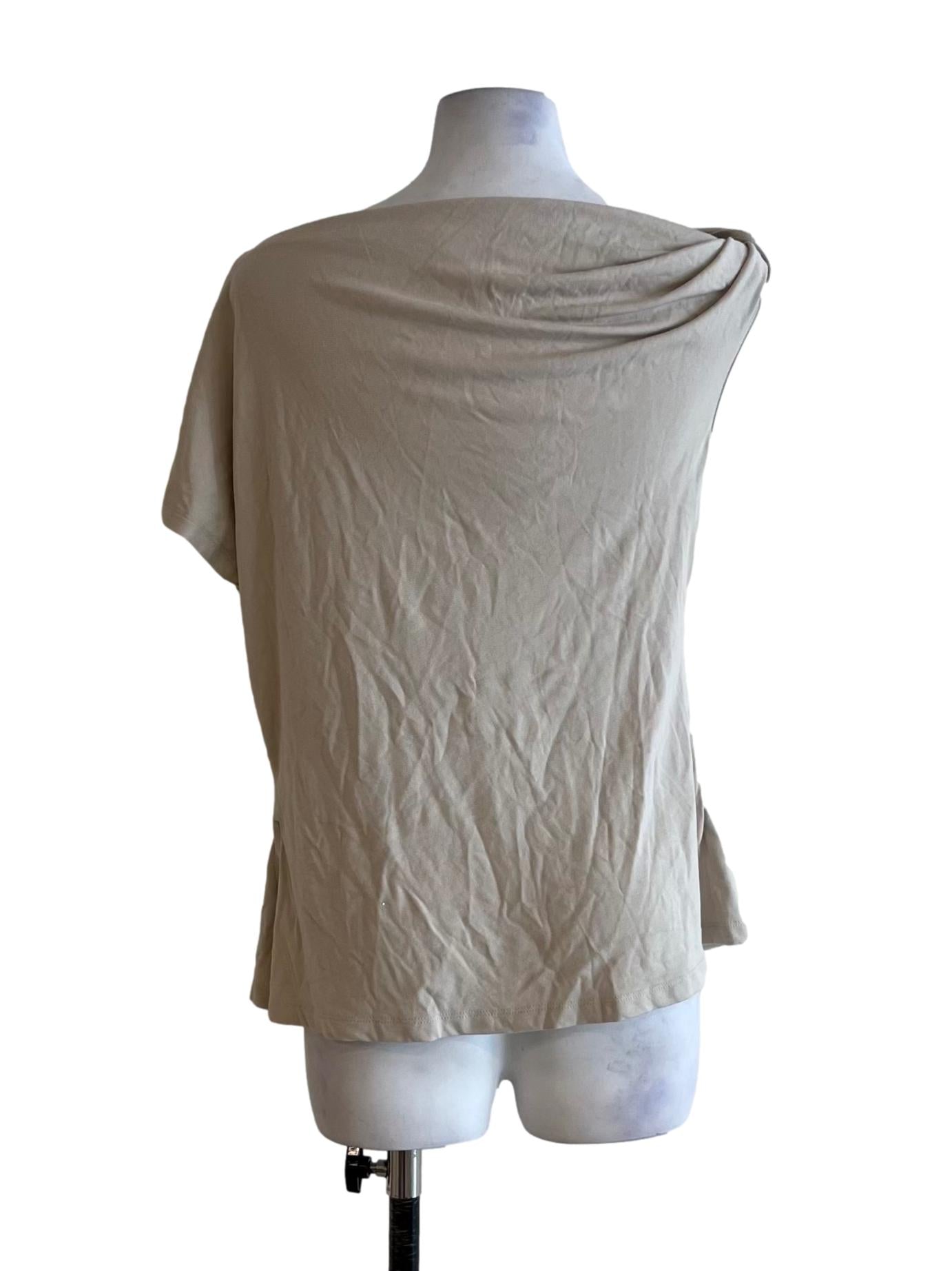 Beige Sabrina Neckline Blouse