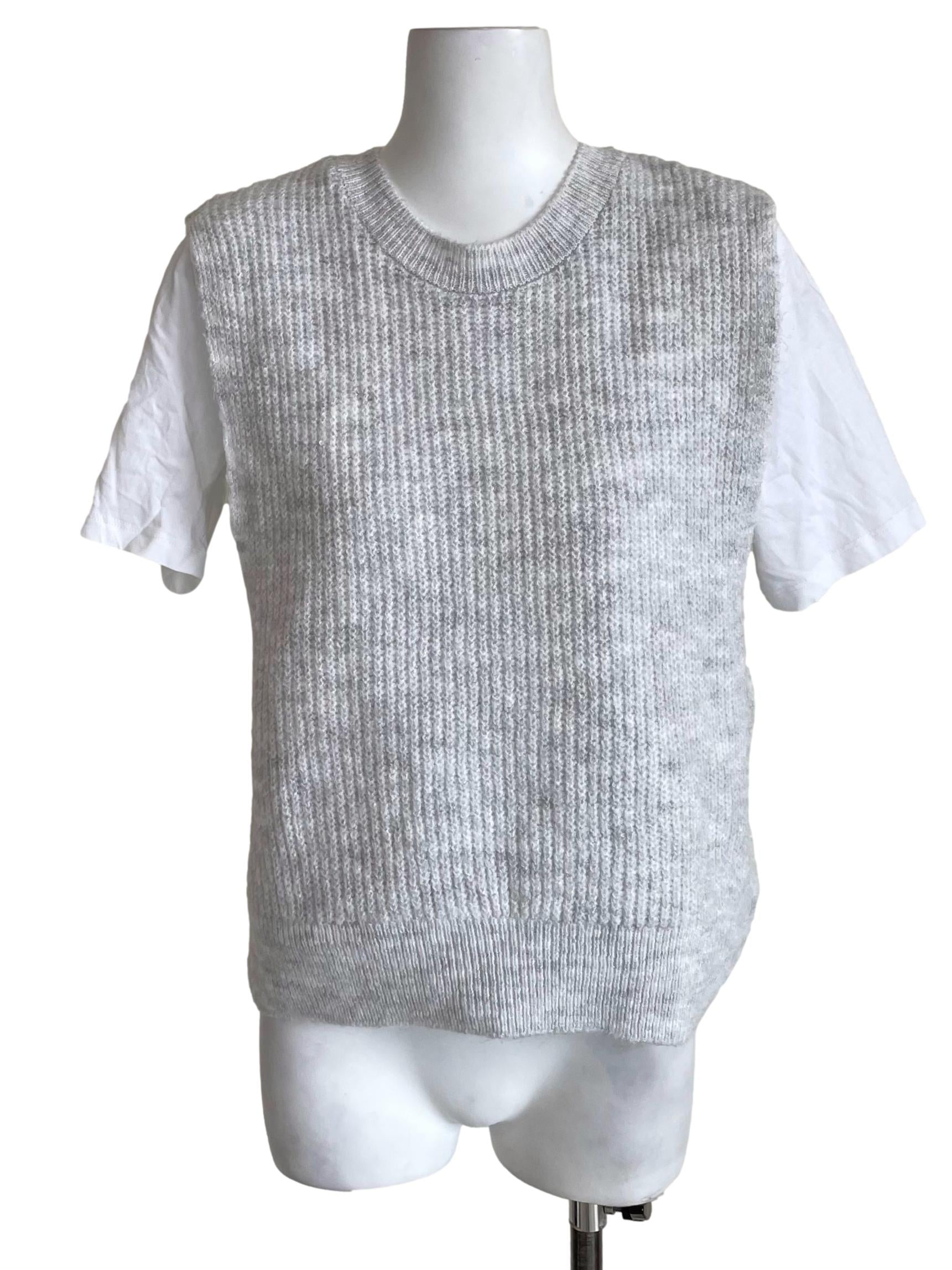 Cloud Grey & White Two-Piece Vest Top