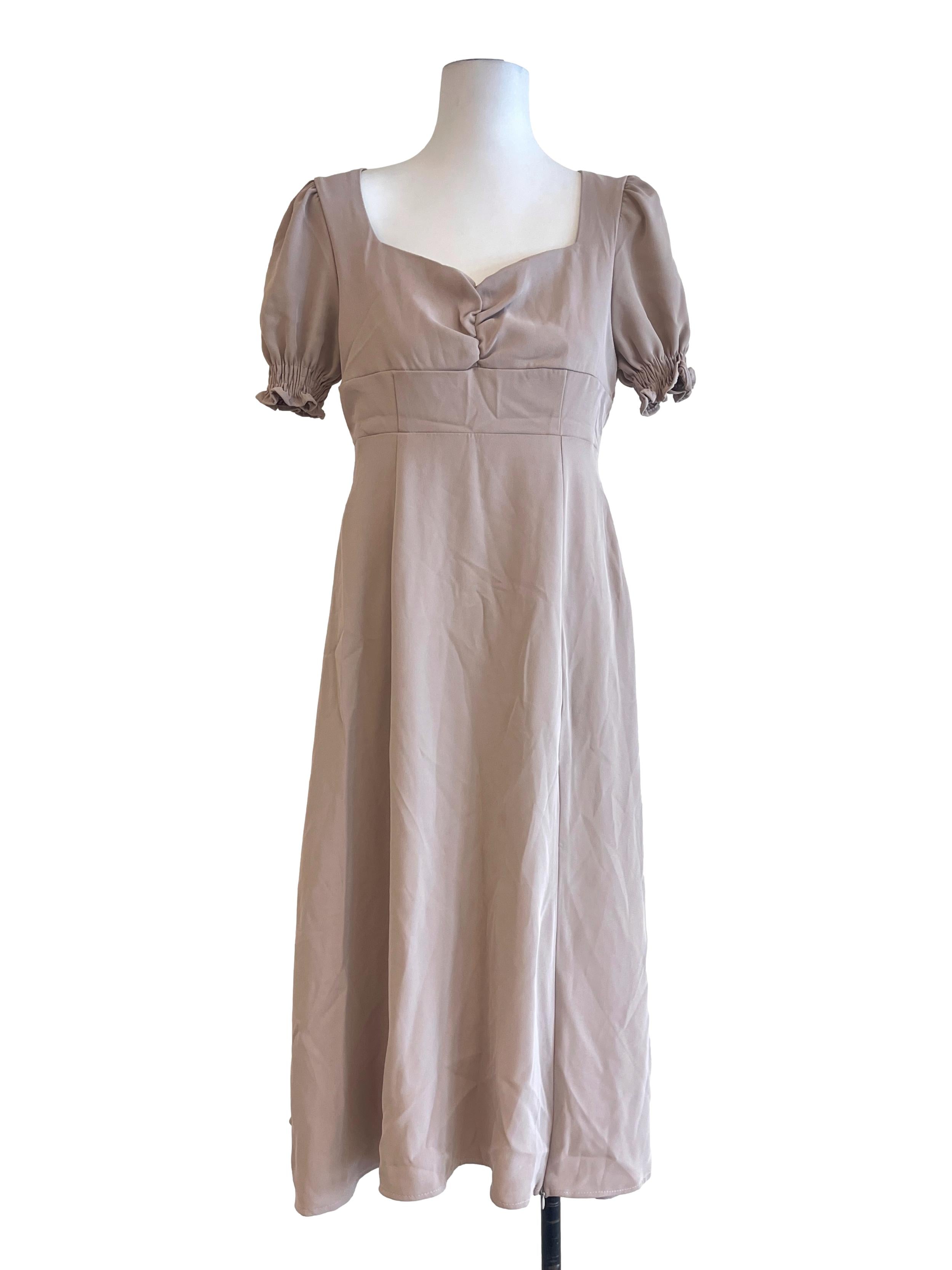 Taupe Brown Empire Dress