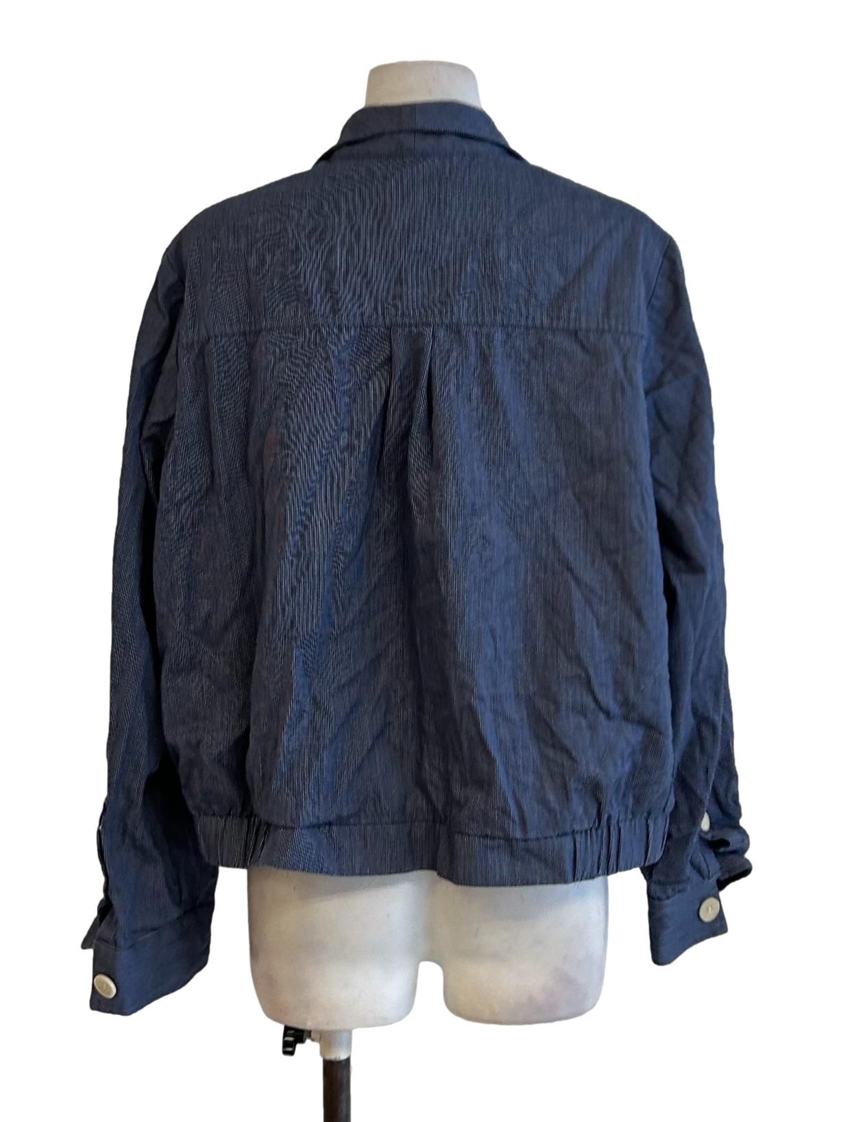 Colombier Jacket - Utility Jacket In Denim Blue Pinstripe  CSN