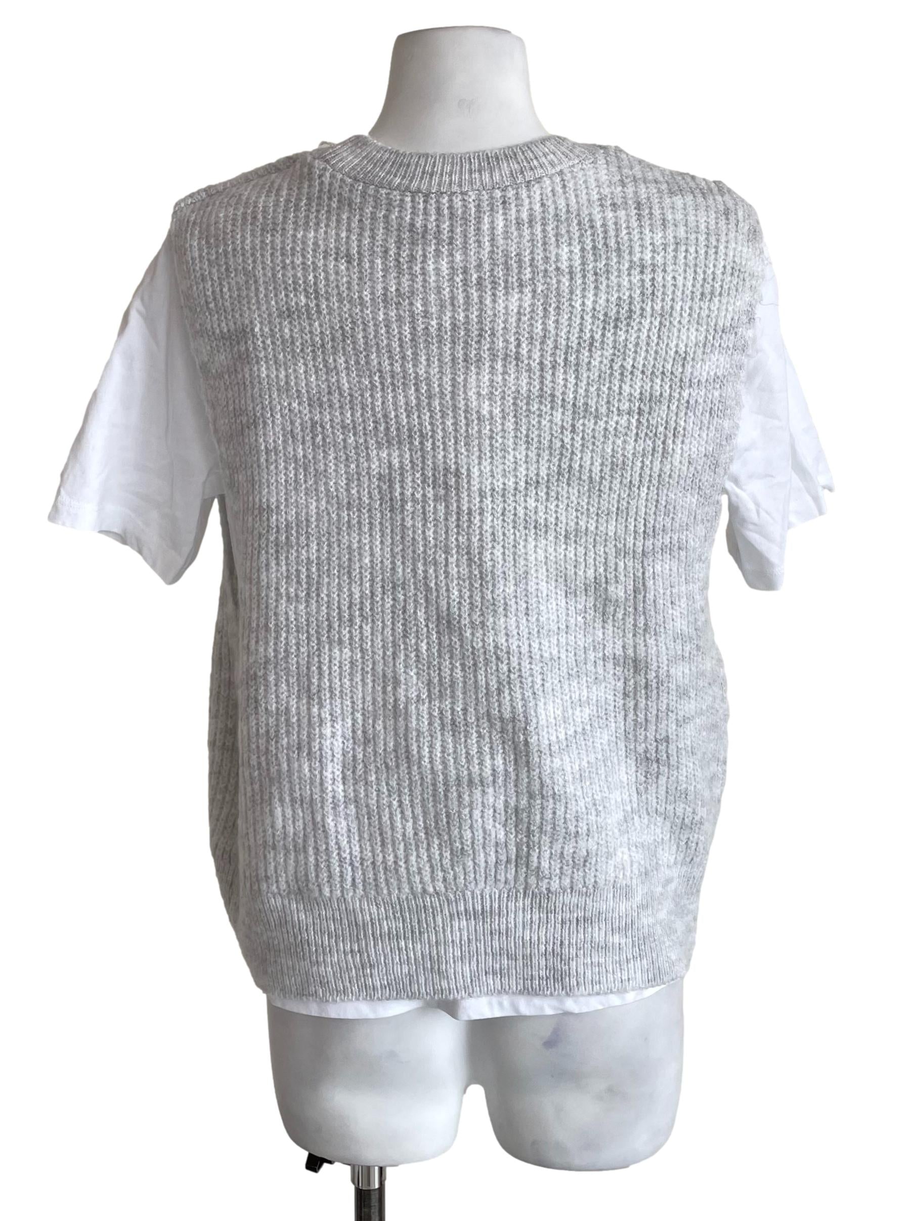 Cloud Grey & White Two-Piece Vest Top