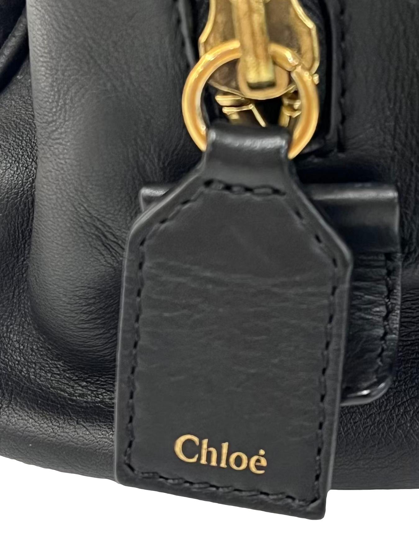 Black Leather Janet Large Satchel Bag