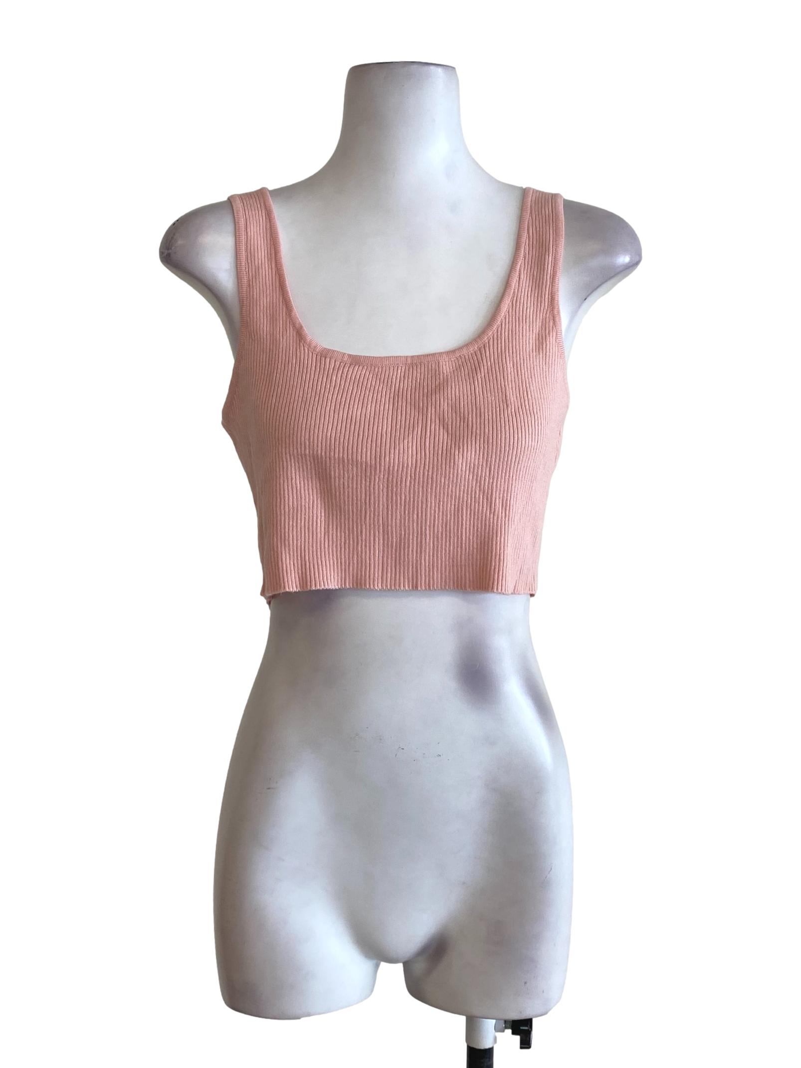 Pink Knit Crop Top YHF