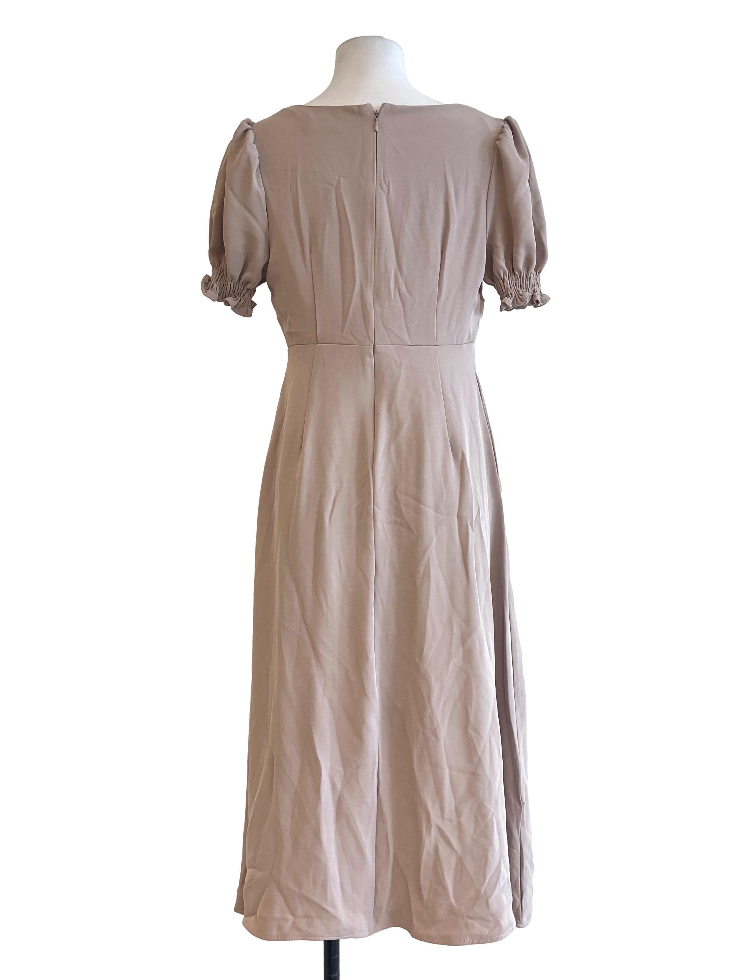 Taupe Brown Empire Dress