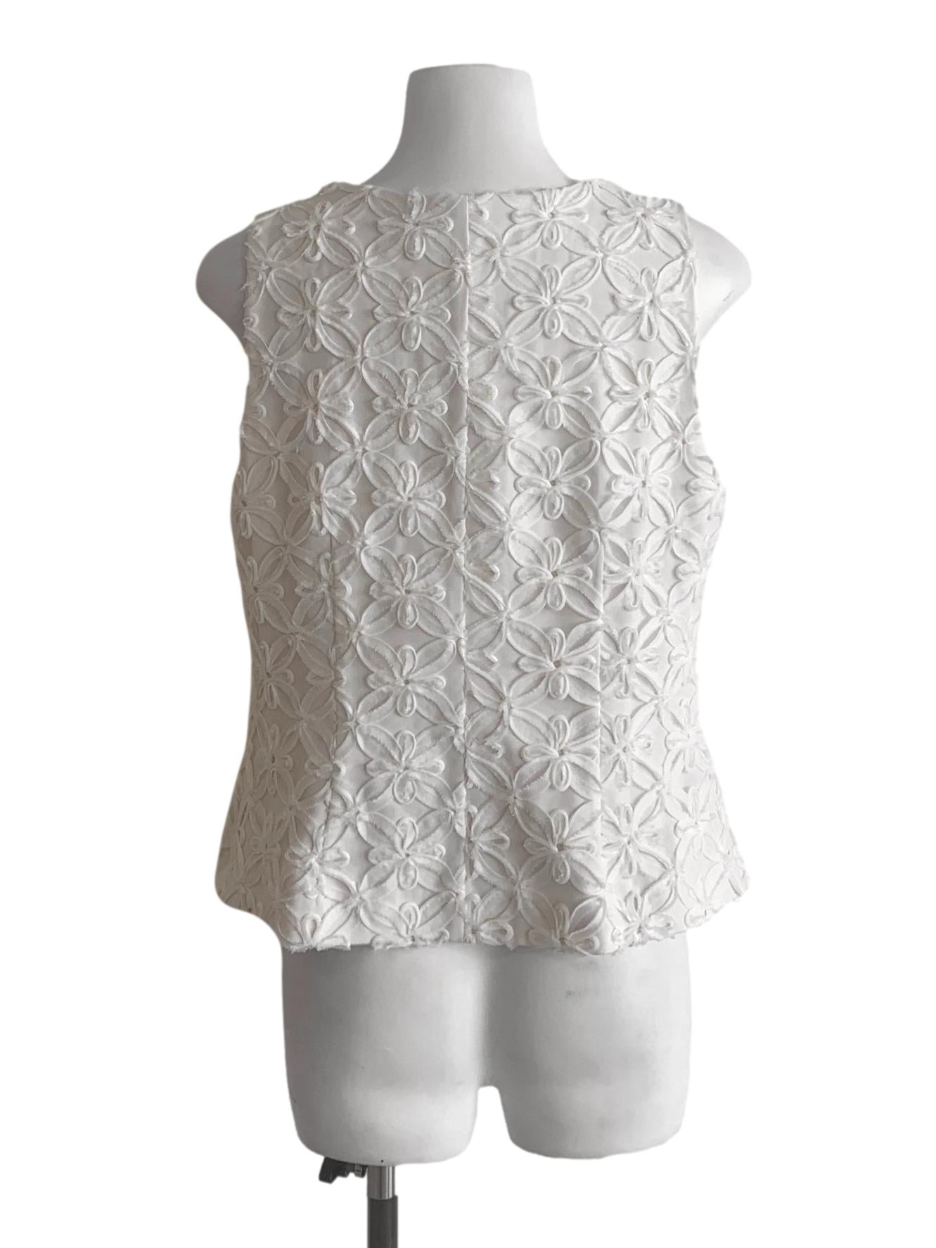 Pearl White Lace Pattern Vest LB