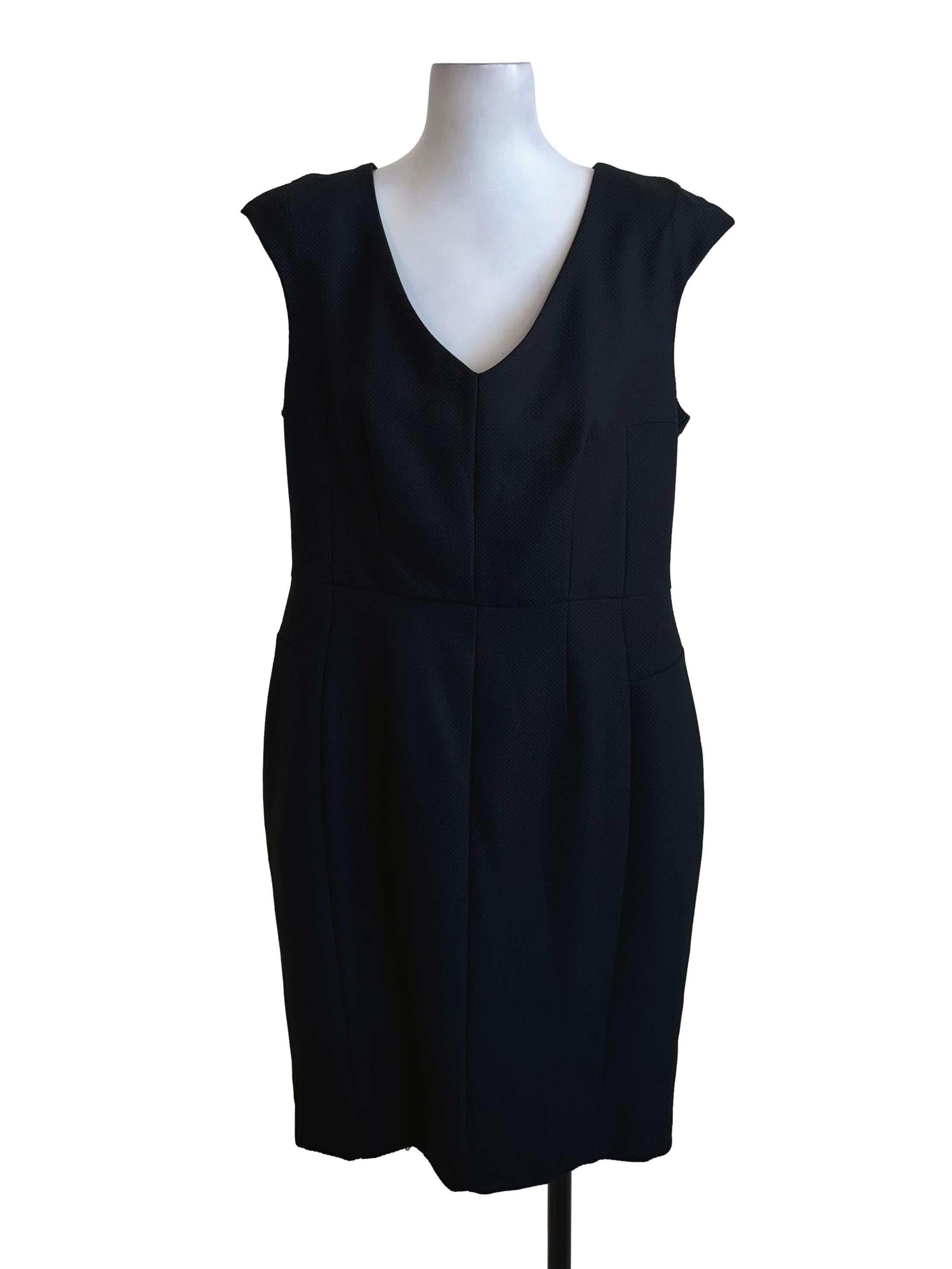 Black V Neck Sheath Dress