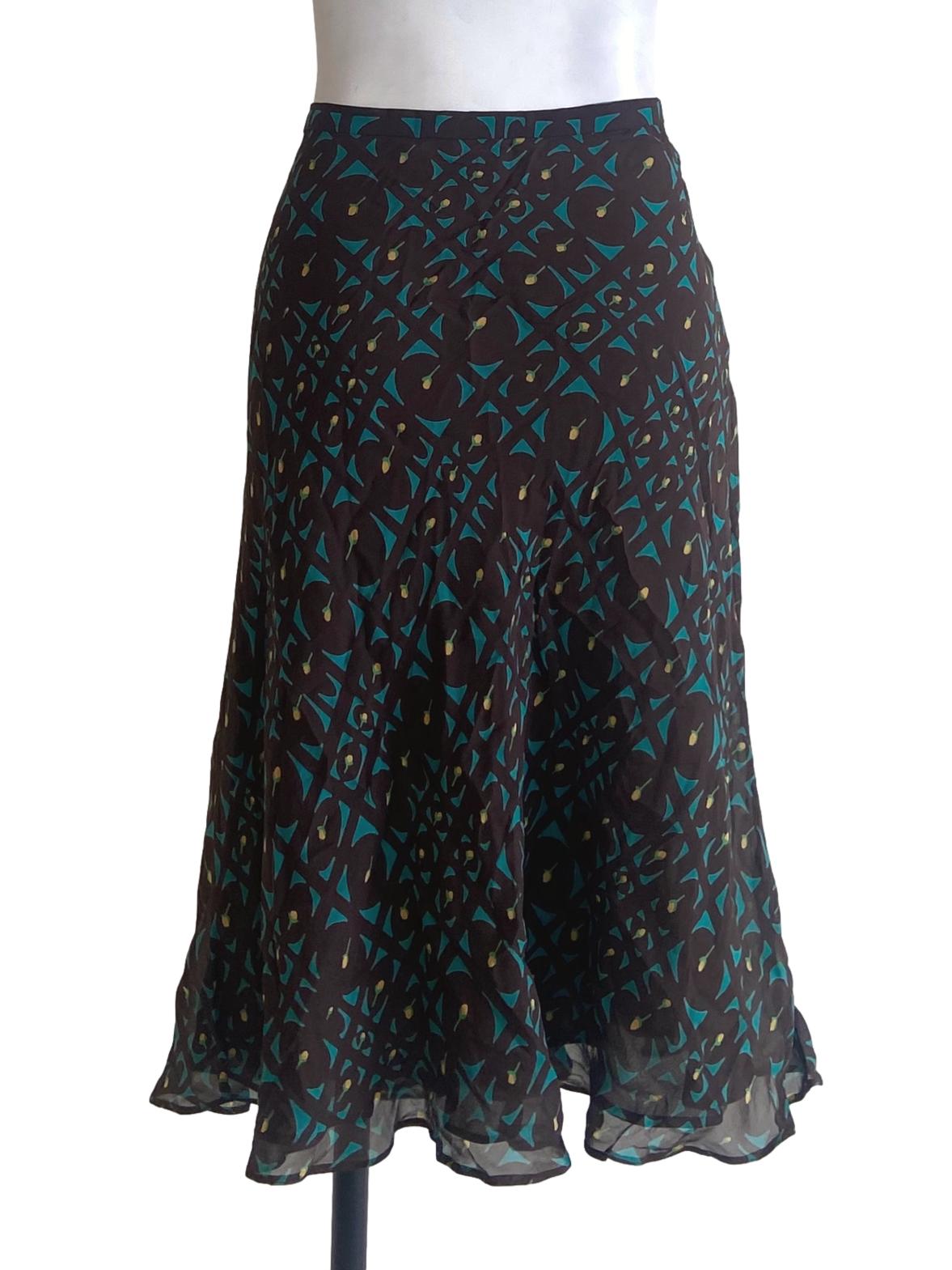 Penny Brown & Yellow Floral Circle Skirt