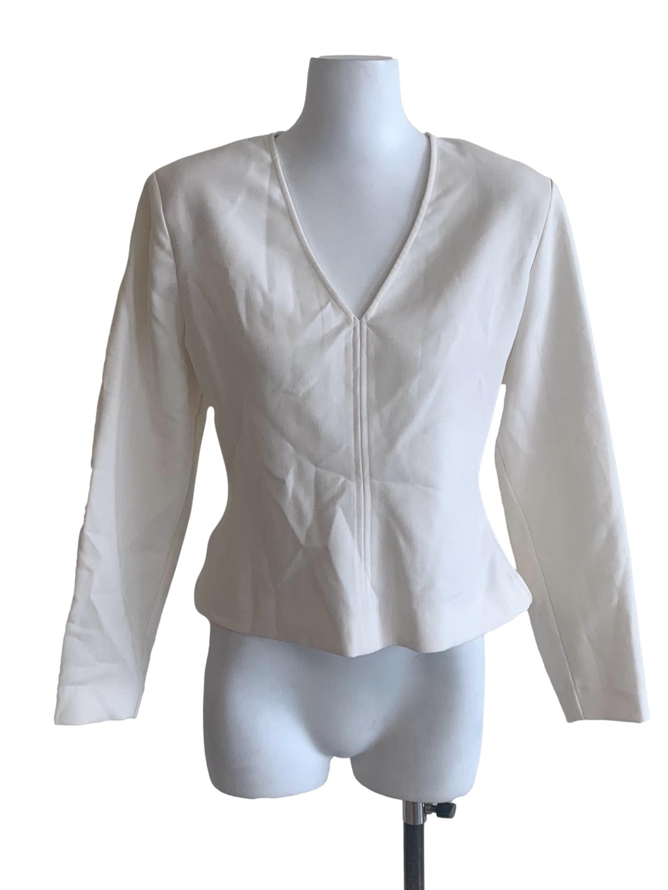 Daisy White Deep V Neck Top LB