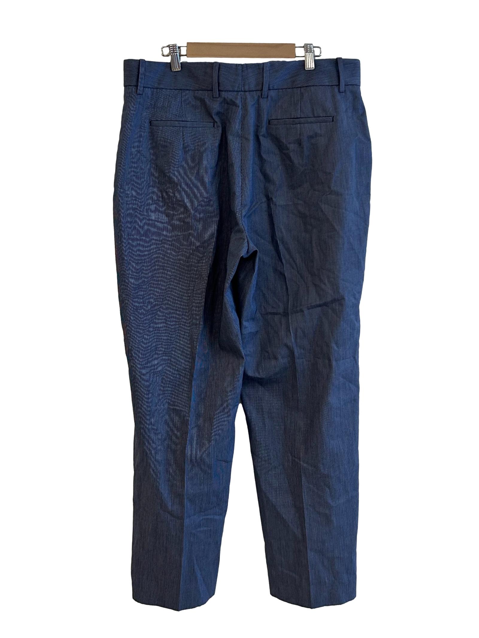 Manchester Trousers - High-Waisted Trouers In Denim Blue Pinstripe CSN