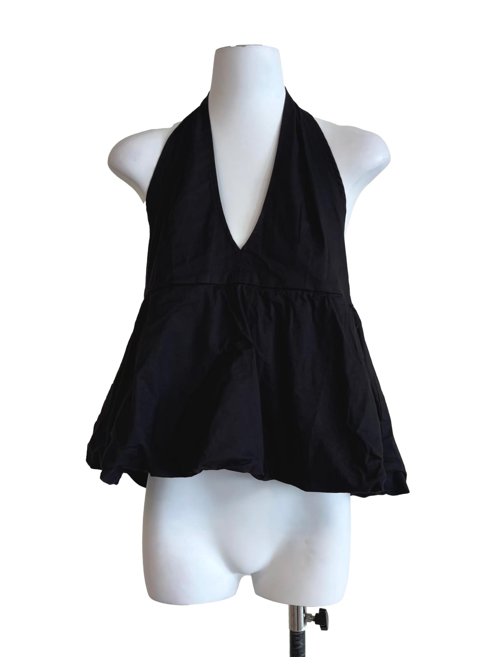 Slate Black Halter Peplum Top