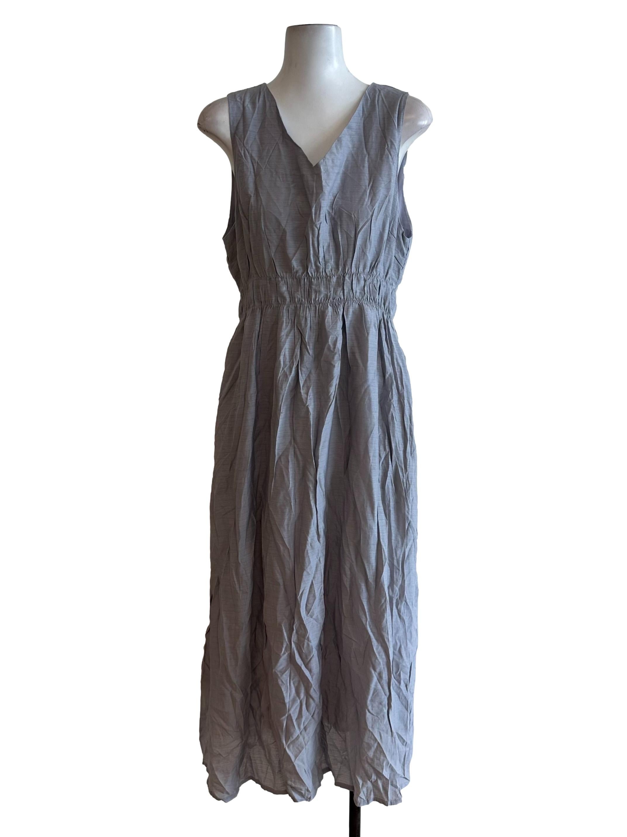 Ash Grey V Neck Sleveless Dress