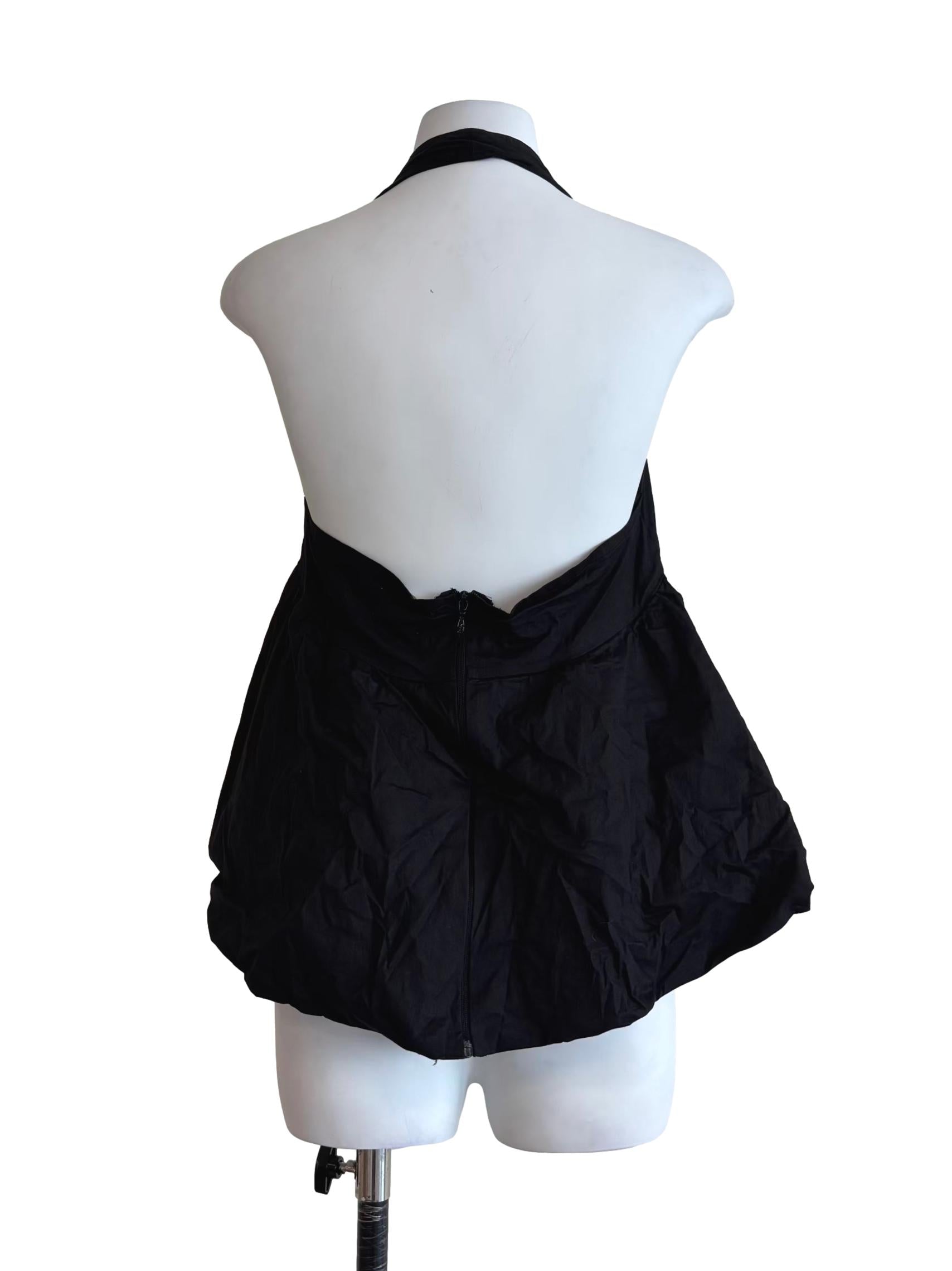 Slate Black Halter Peplum Top