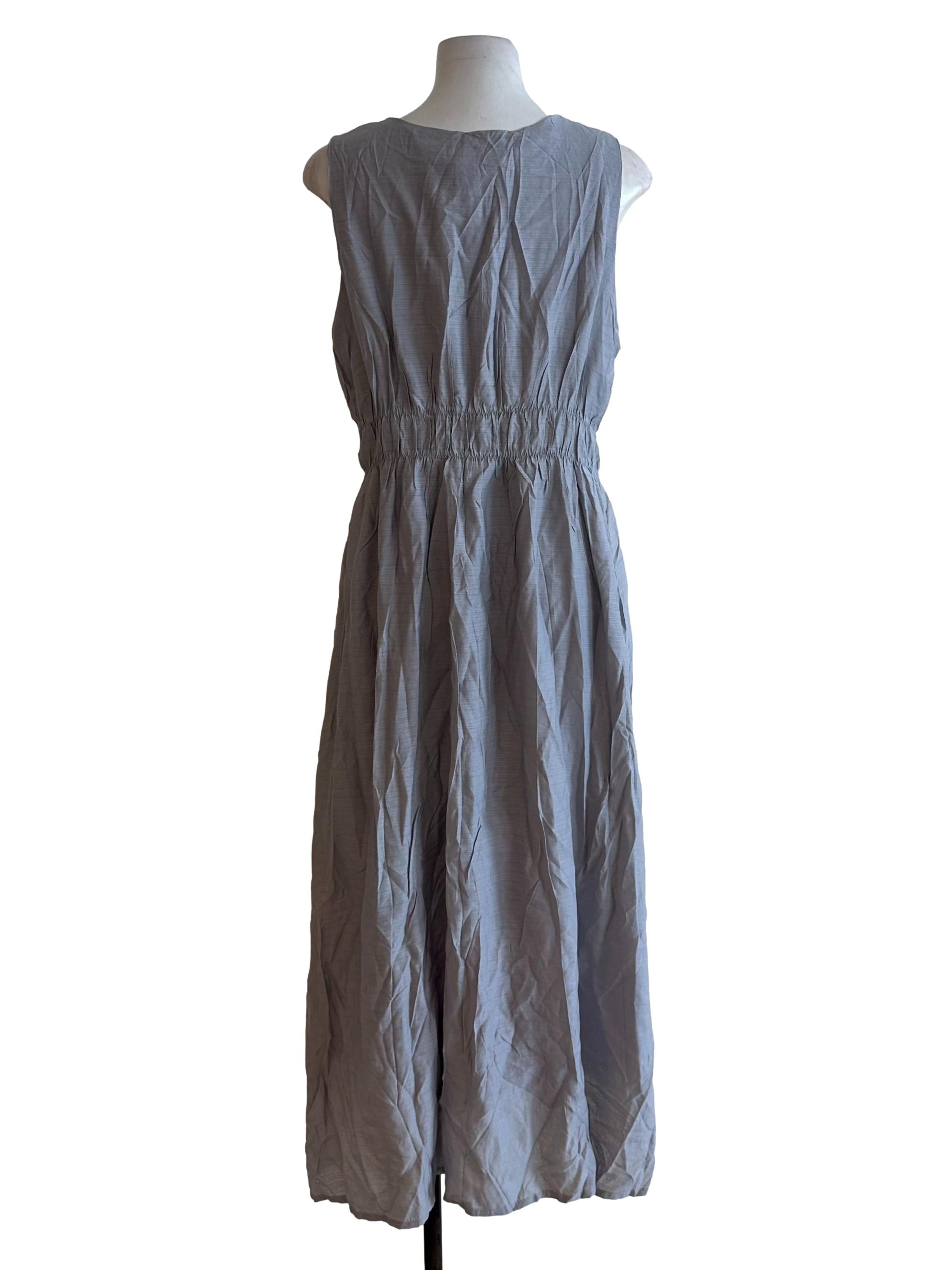 Ash Grey V Neck Sleveless Dress