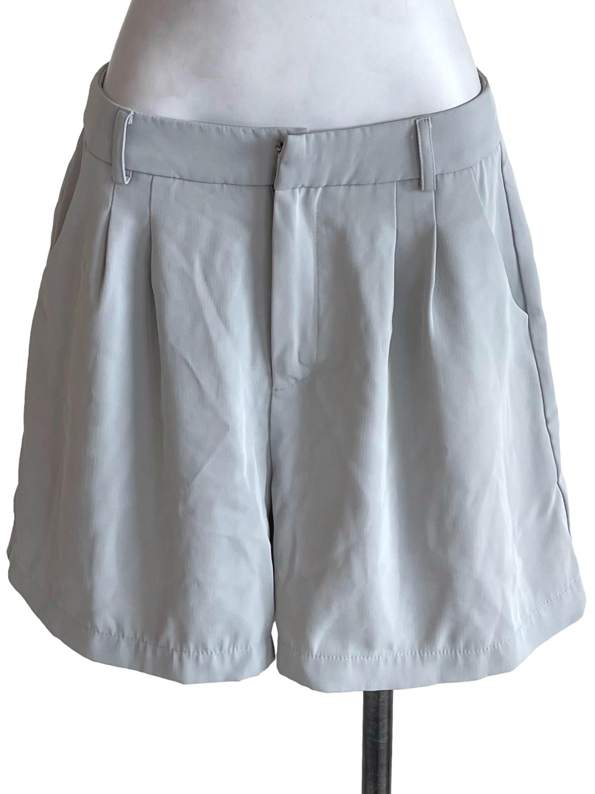 Dusty Teal Pleated Formal Shorts