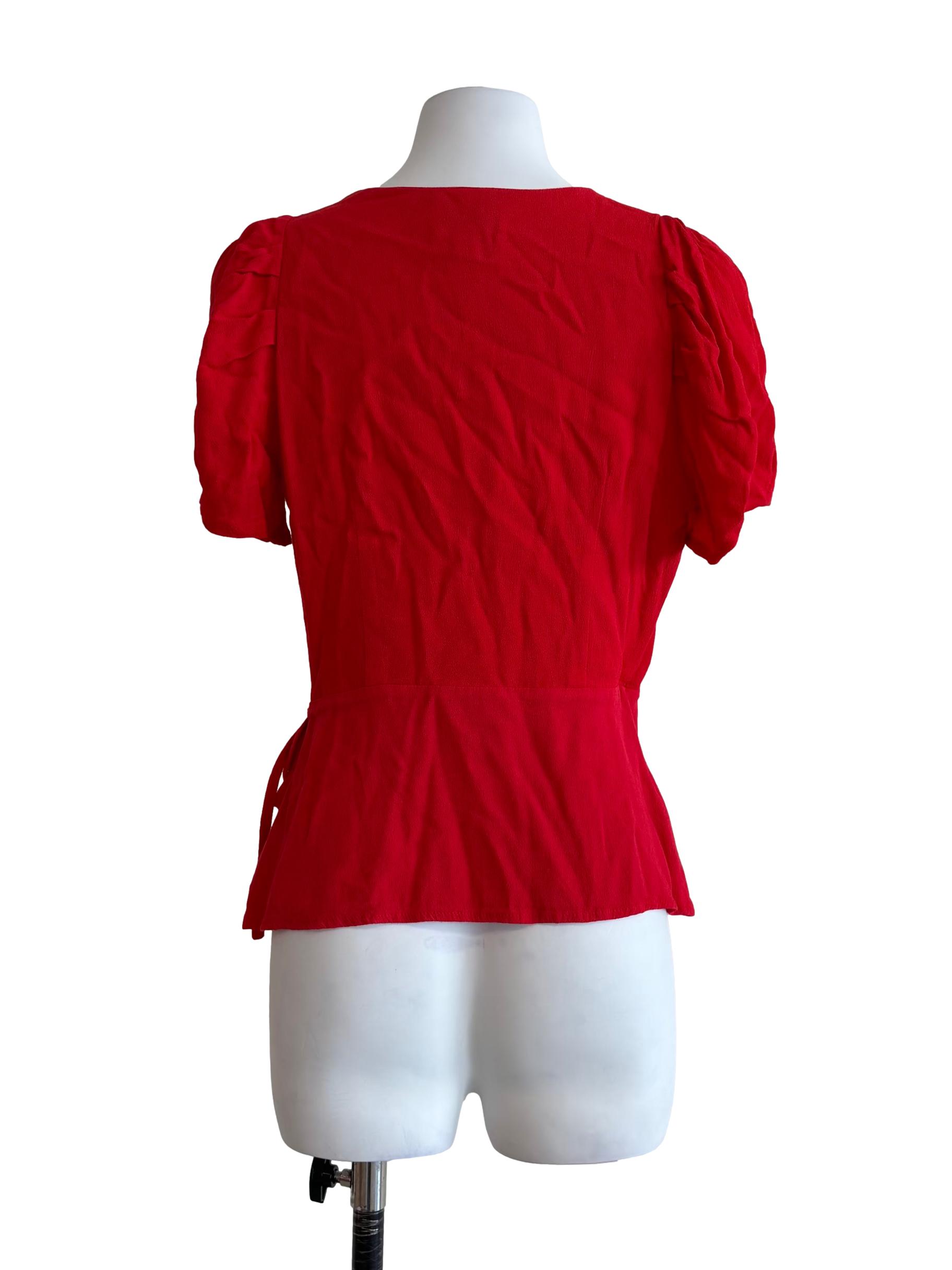 Fire Red Wrap Top