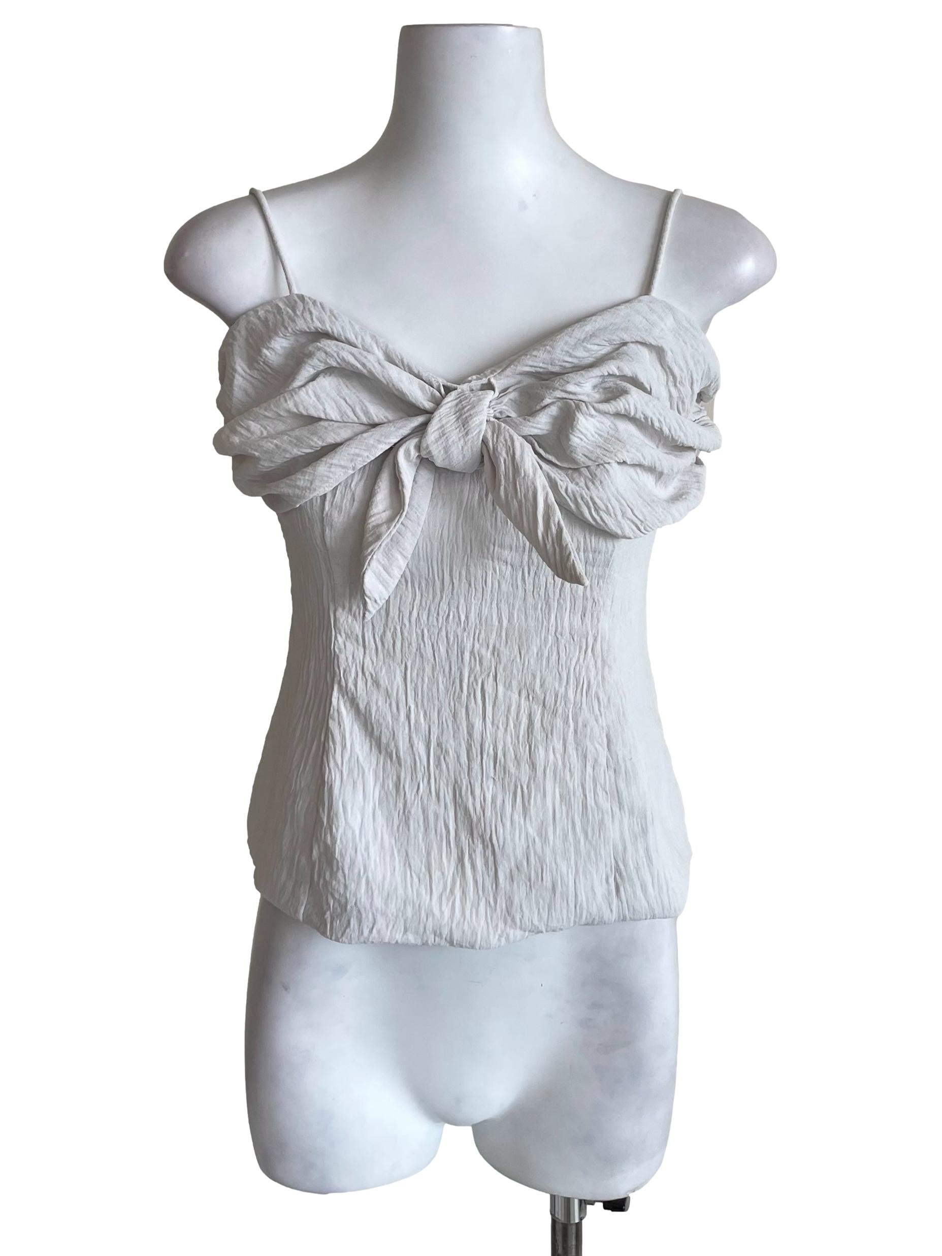Bone White Creased Sweetheart Camisole