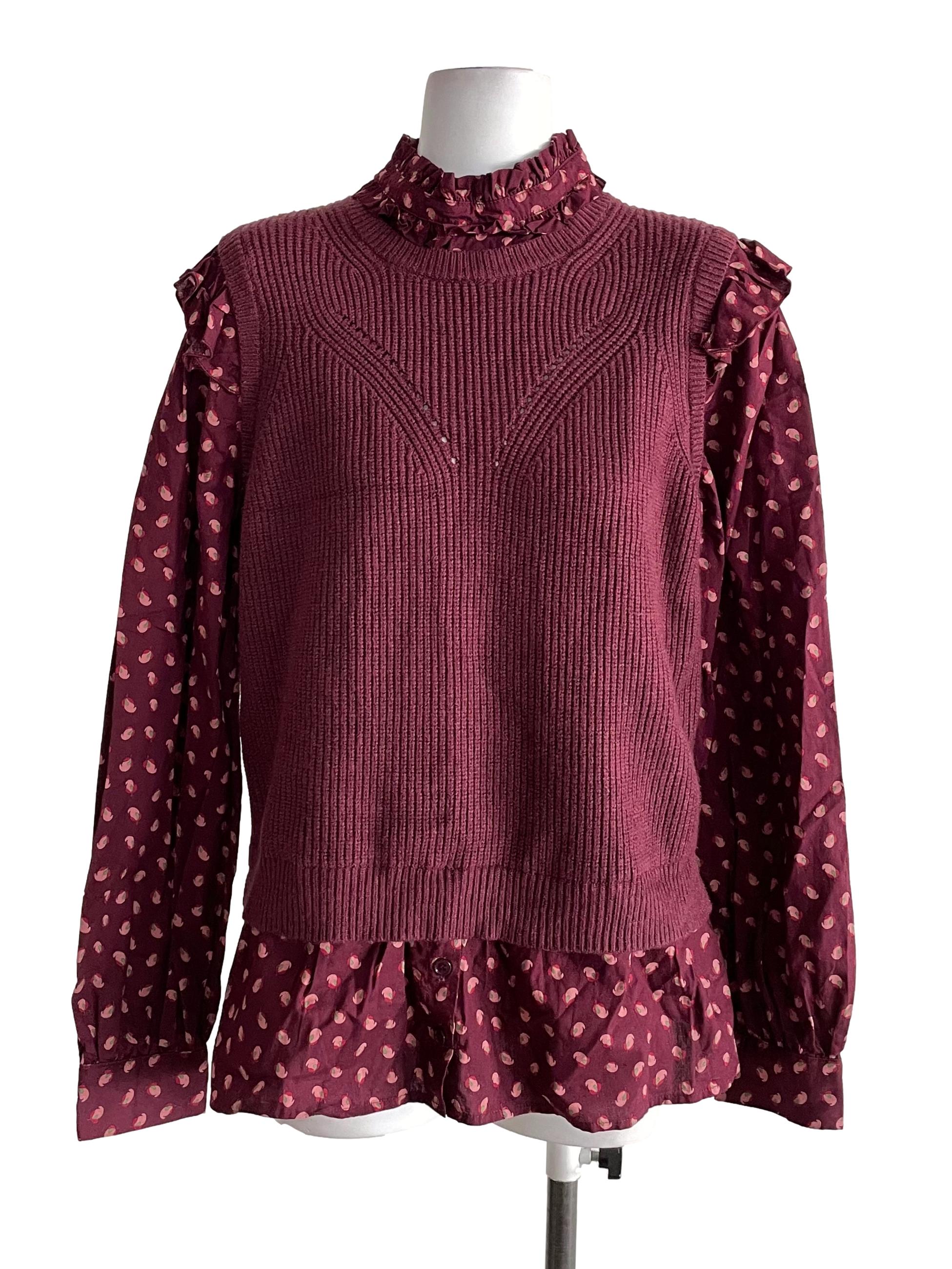 Jam Red Fake Two-Piece Top