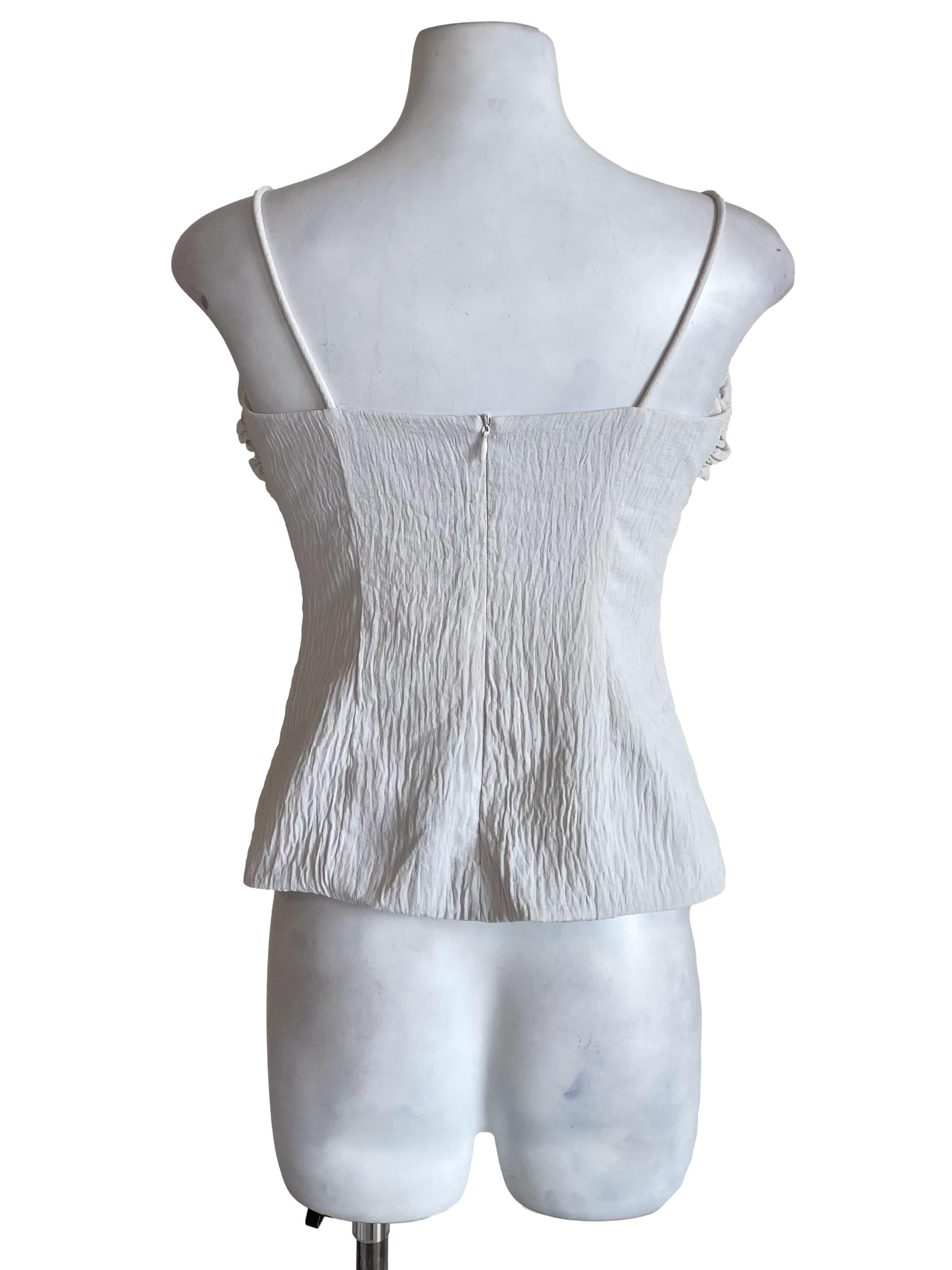 Bone White Creased Sweetheart Camisole